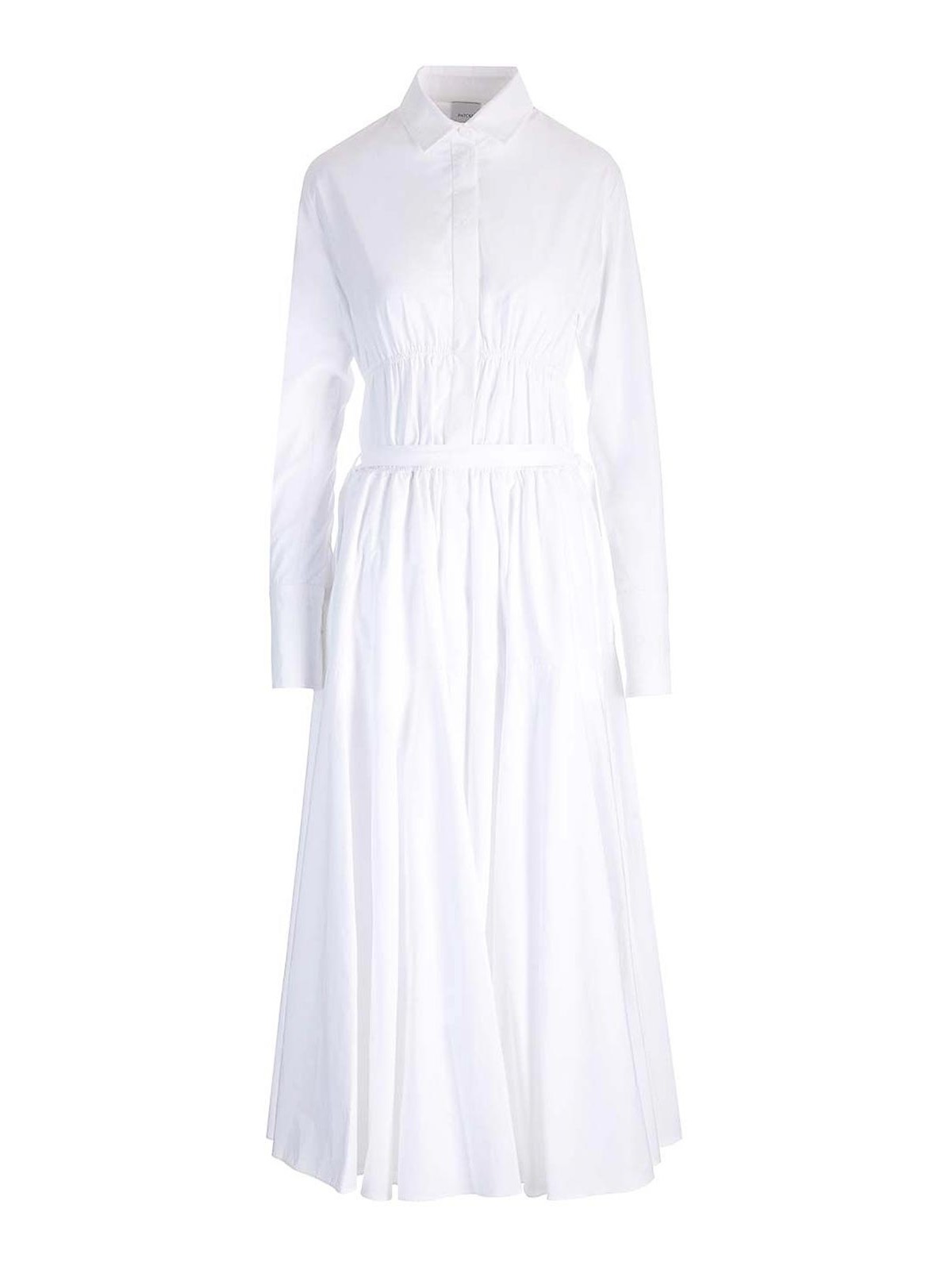 Patou Cotton Midi Shirt Dress In White