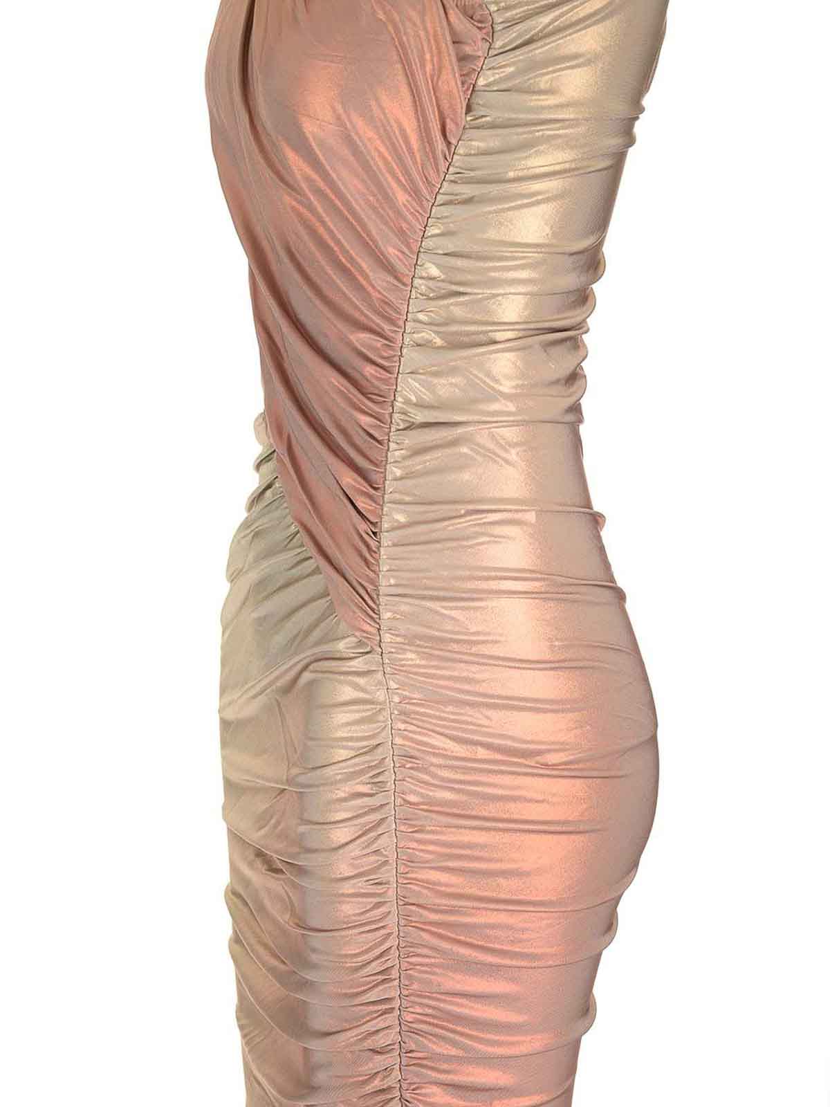 Rick Owens Amira Asymmetric Midi Dress In Gray