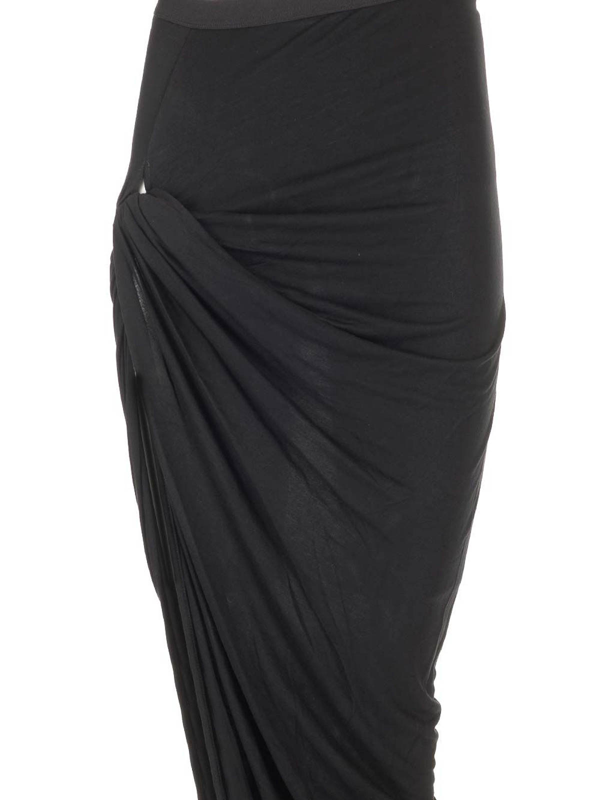 Rick Owens Edfu Long Skirt In Black
