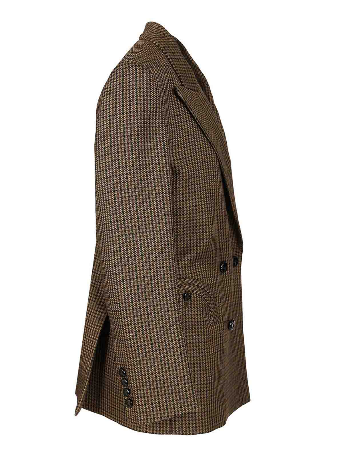 Blazé Milano Blaze Milano Everynight Houndstooth Wool Blazer In Brown