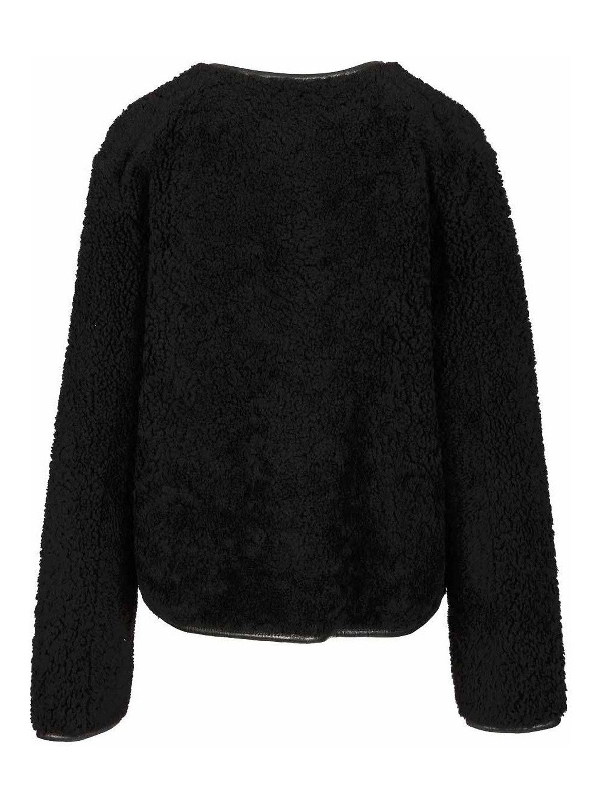 Blazé Milano Gliss Reversible Leather-trimmed Shearling Jacket In Black