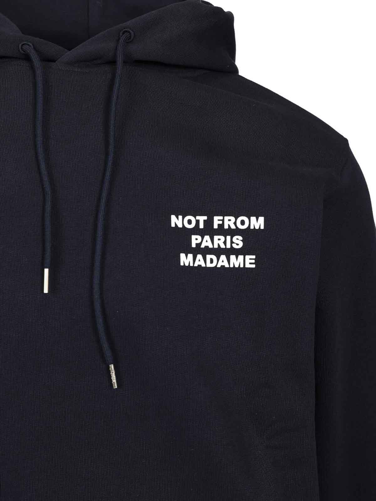 Drôle De Monsieur Slogan Hoodie In Blue