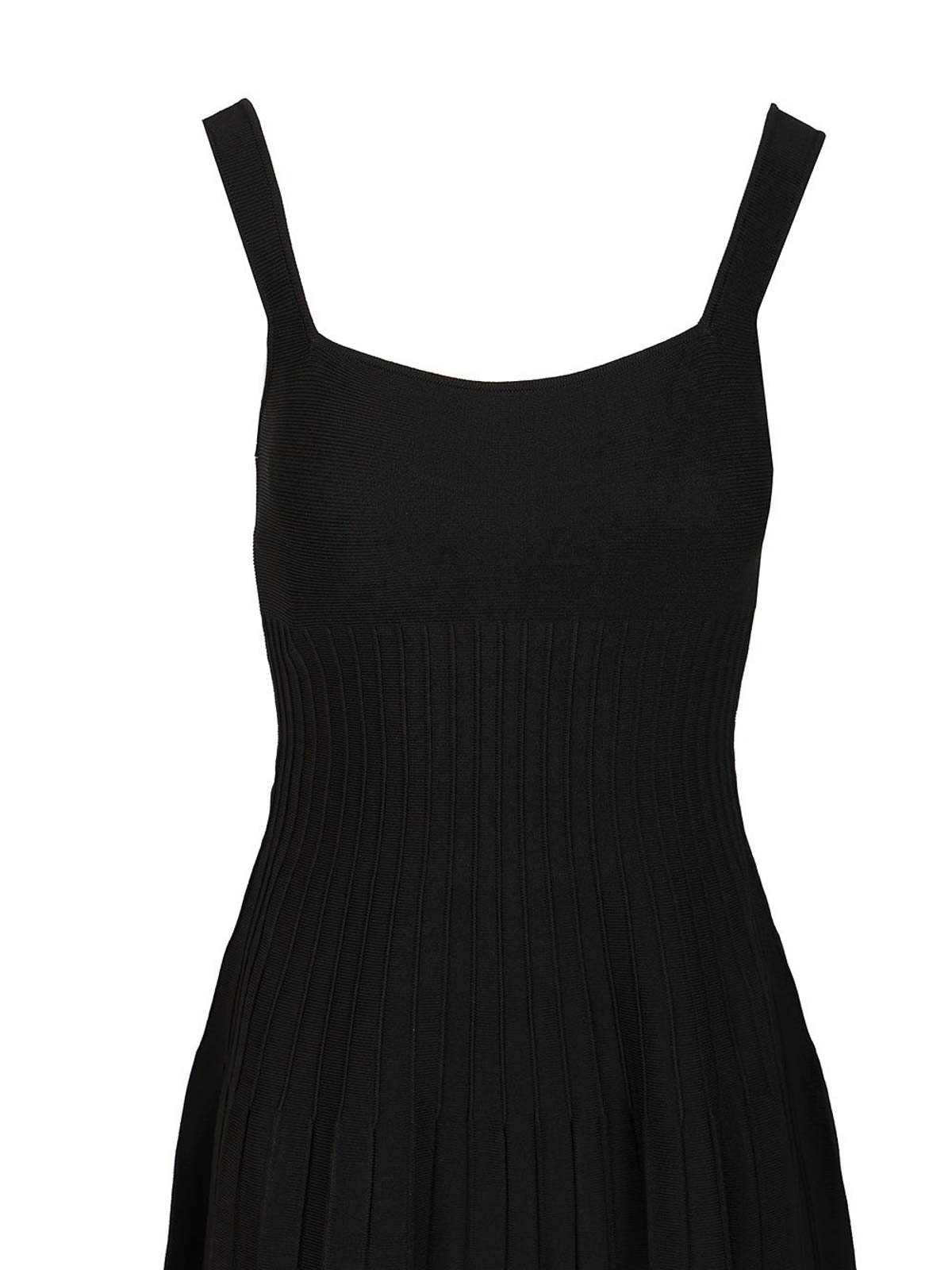 Staud Fitted Black Midi Dress In Black