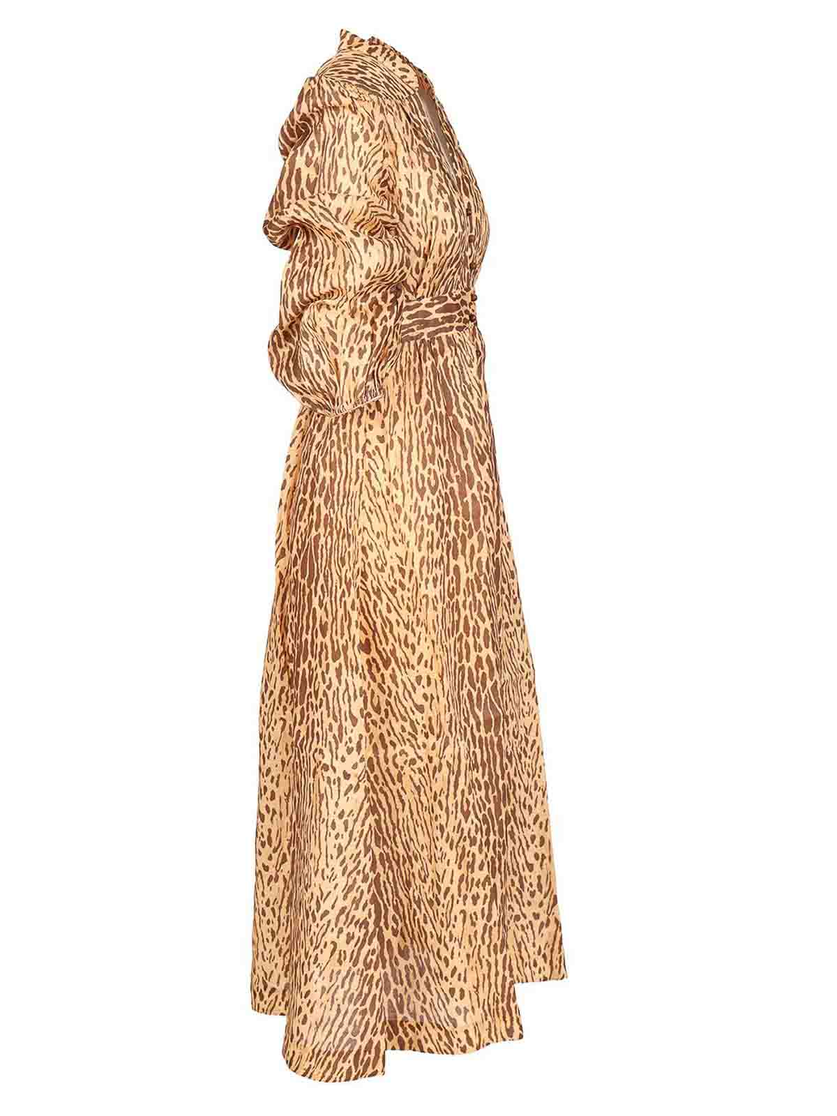 Zimmermann Leopard Print Midi Dress In Multi