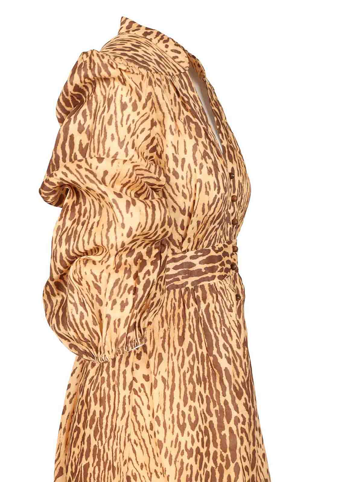 Zimmermann Leopard Print Midi Dress In Multi