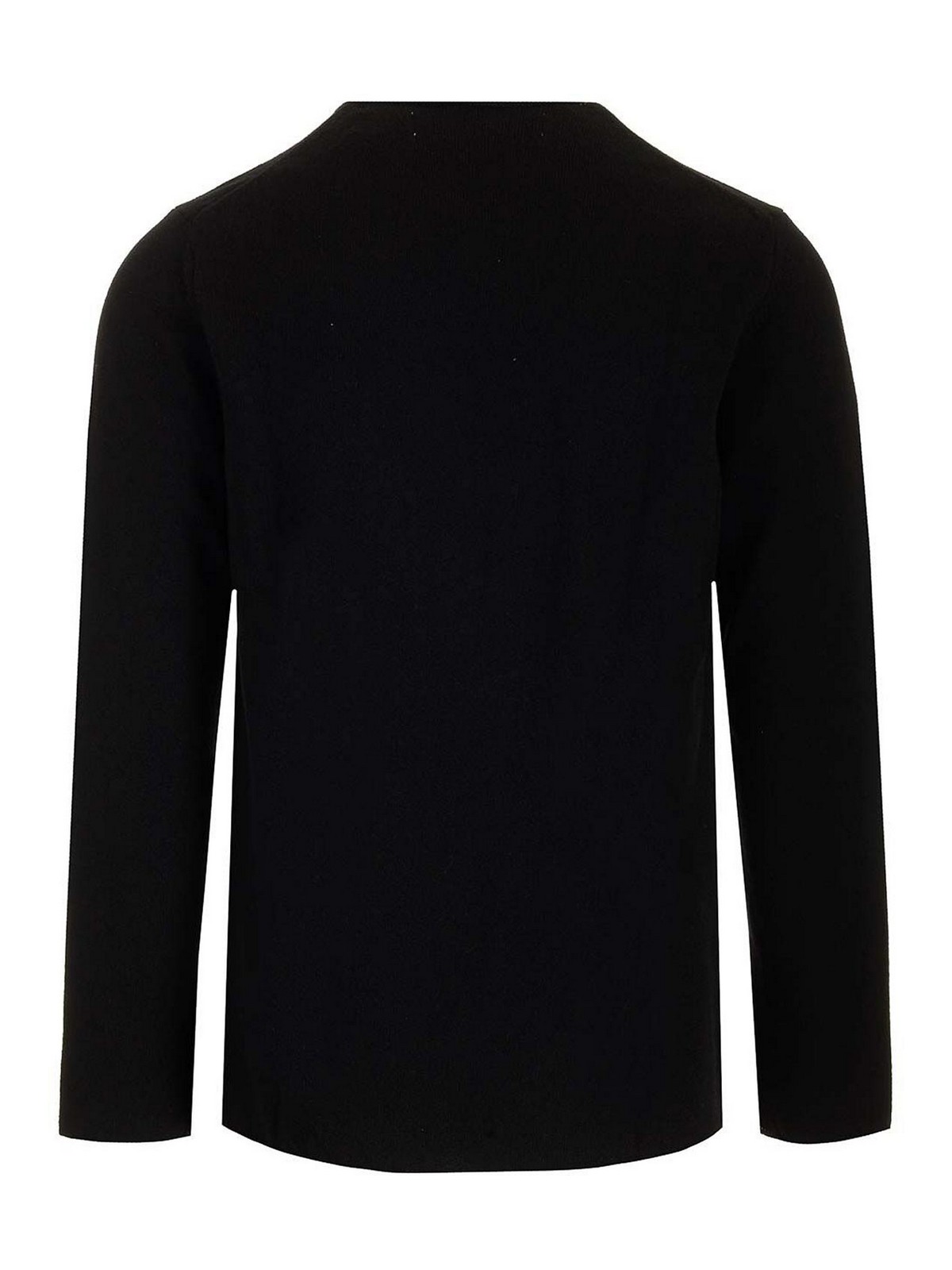 Comme Des Garçons Play Round-collar And Long-sleeved Sweater In Black