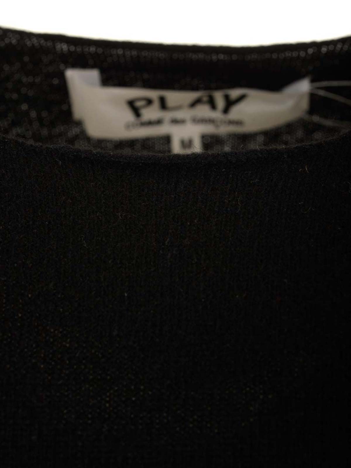 Comme Des Garçons Play Round-collar And Long-sleeved Sweater In Black