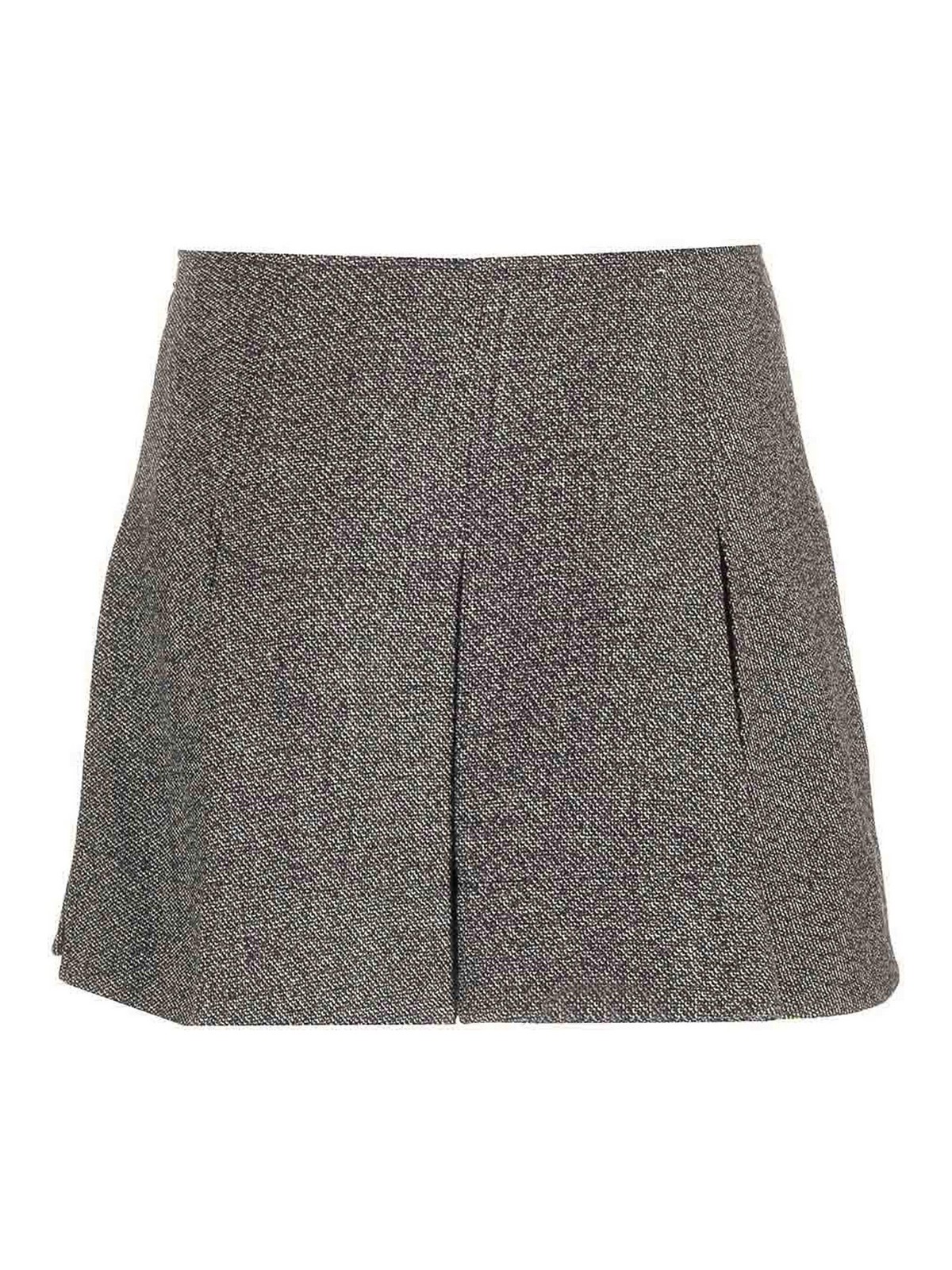 Durazzi Milano Pleated Mini Skirt Skirts Black In Gray