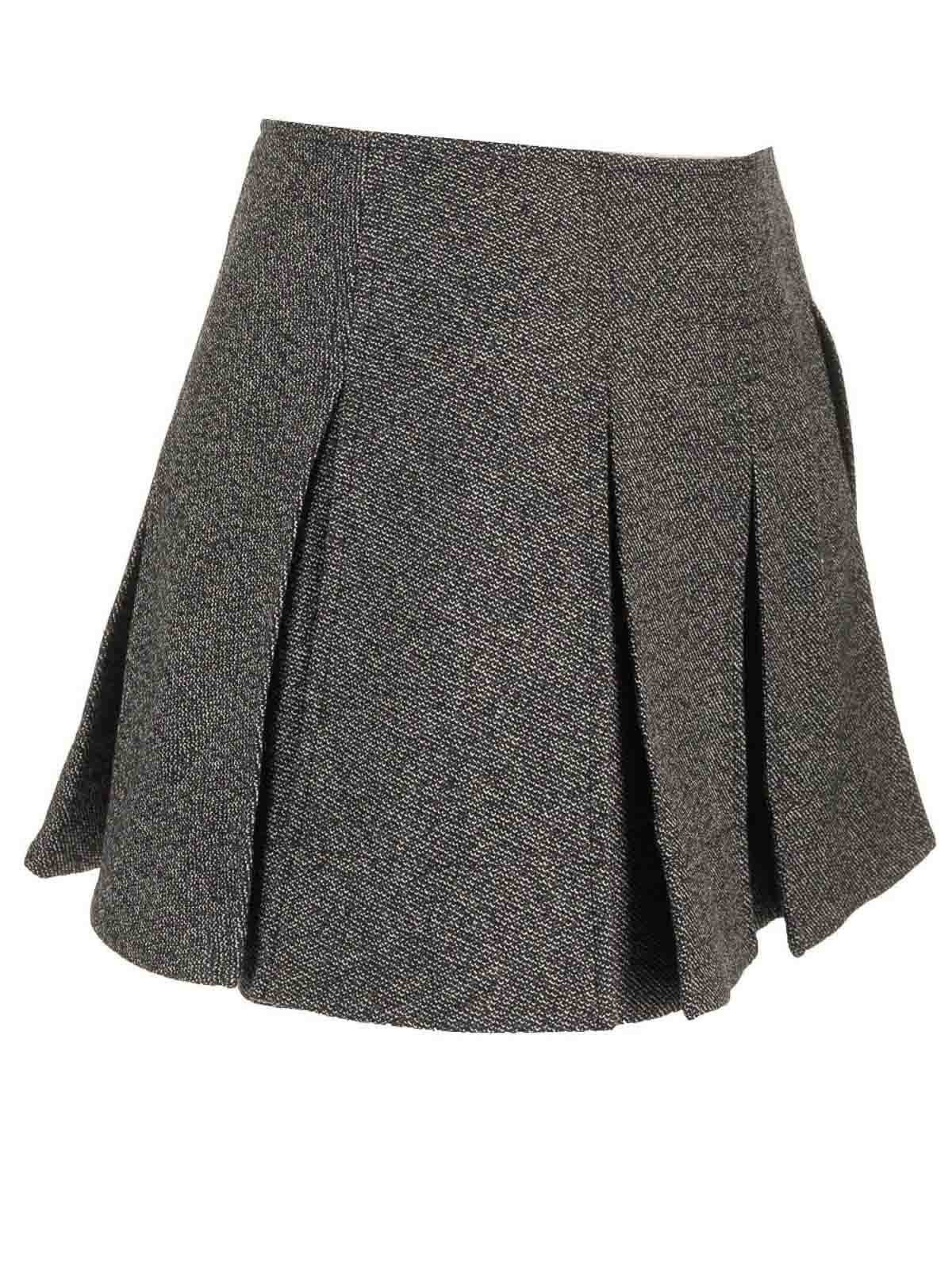 Durazzi Milano Pleated Mini Skirt Skirts Black In Gray
