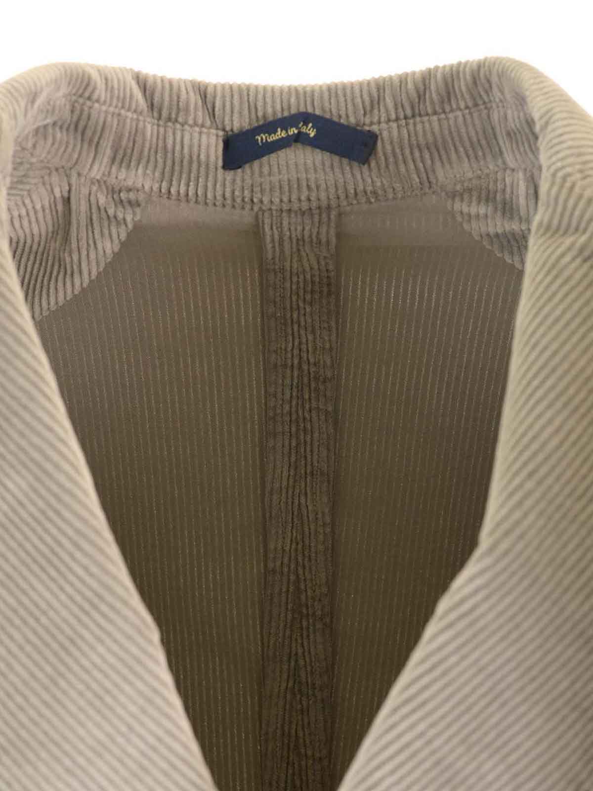 Guarinucci Double-breasted Blazer In Washed Denim In Neutral