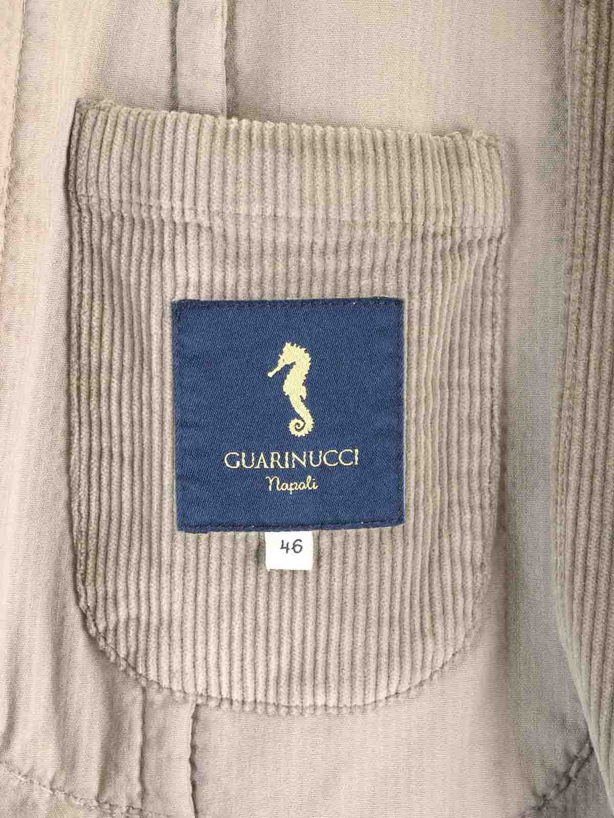 Guarinucci Double-breasted Blazer In Washed Denim In Neutral