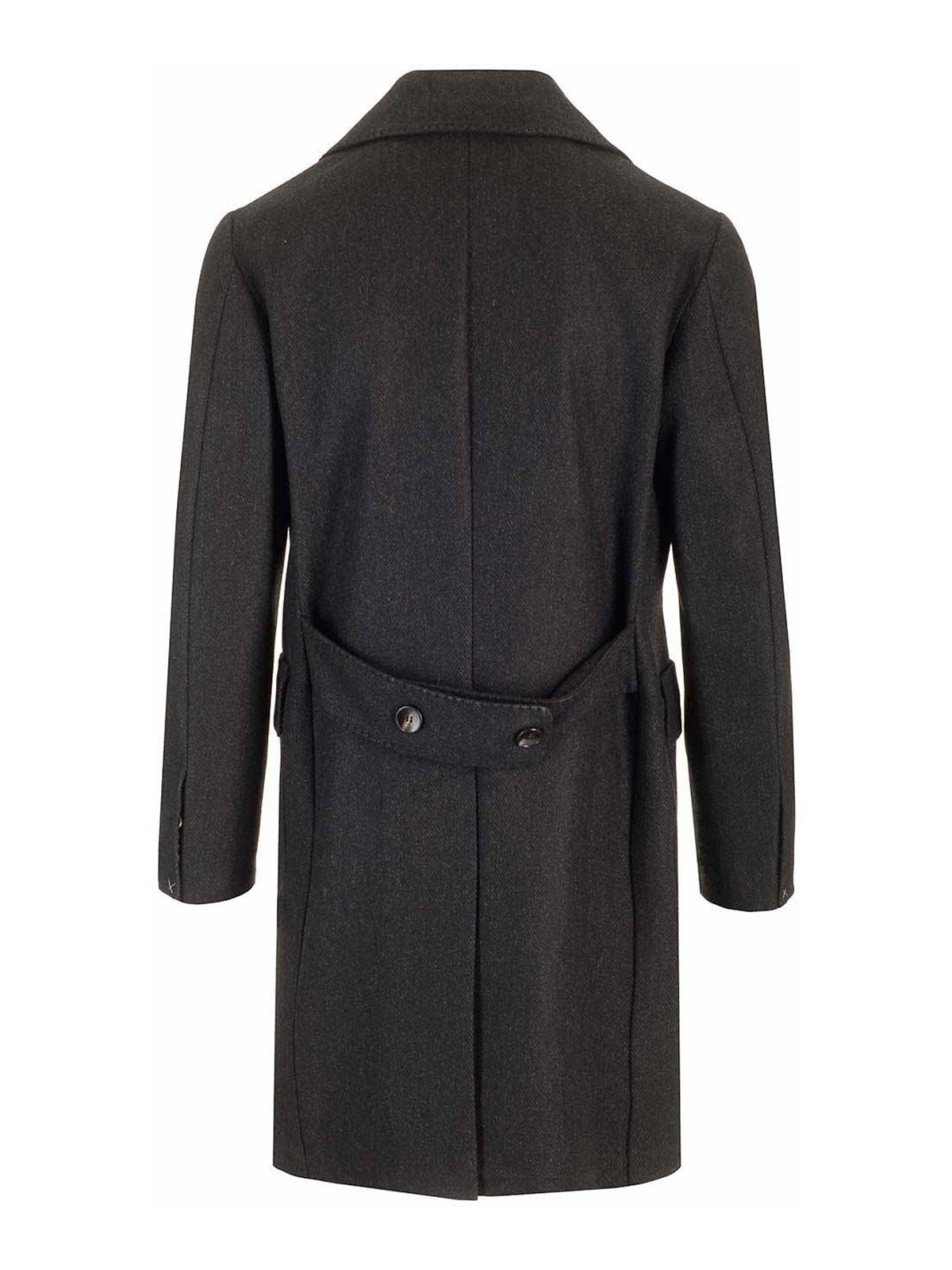 Guarinucci Double-breasted Herringbone Coat Coats Grey In Gray