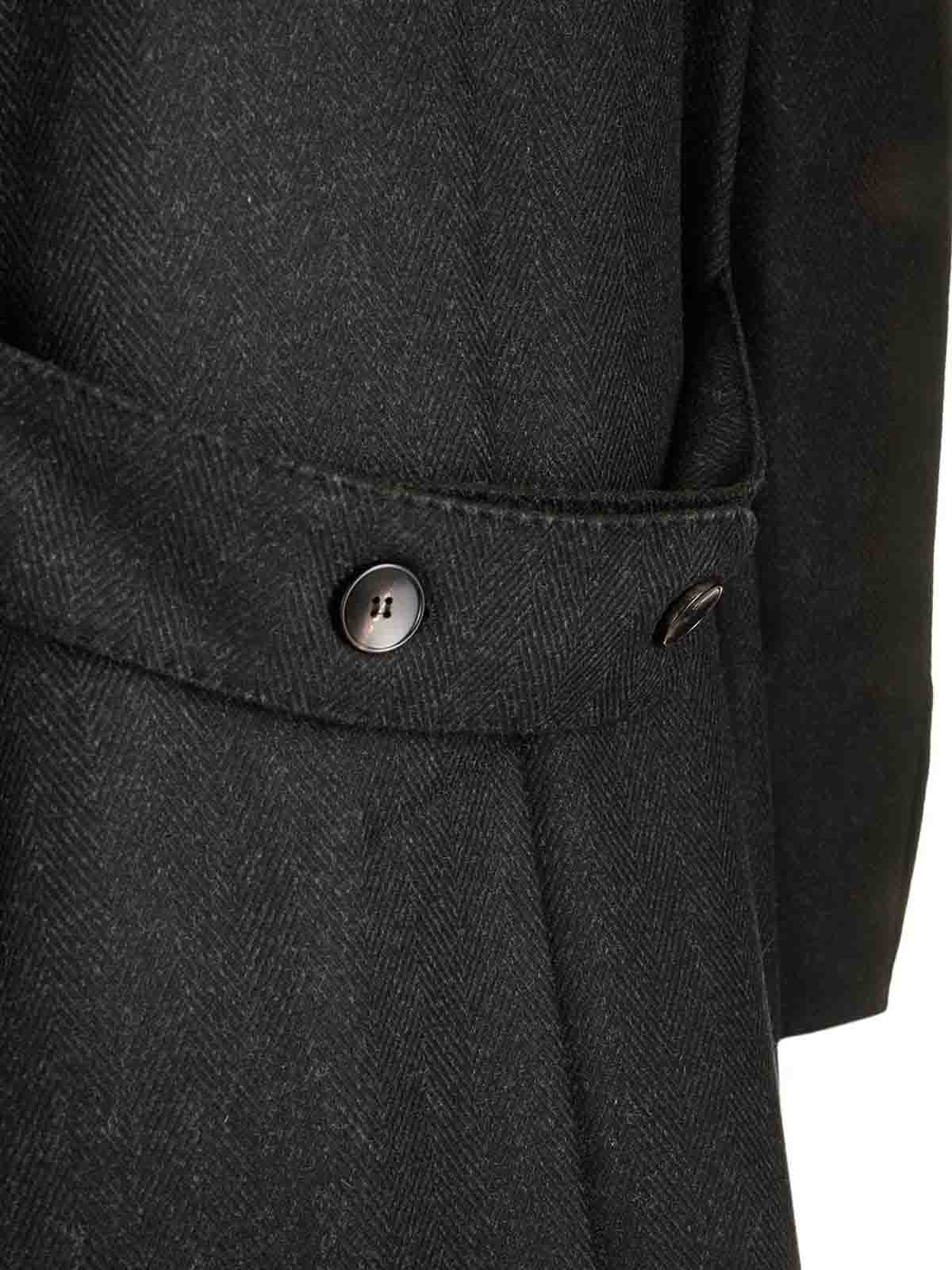 Guarinucci Double-breasted Herringbone Coat Coats Grey In Gray