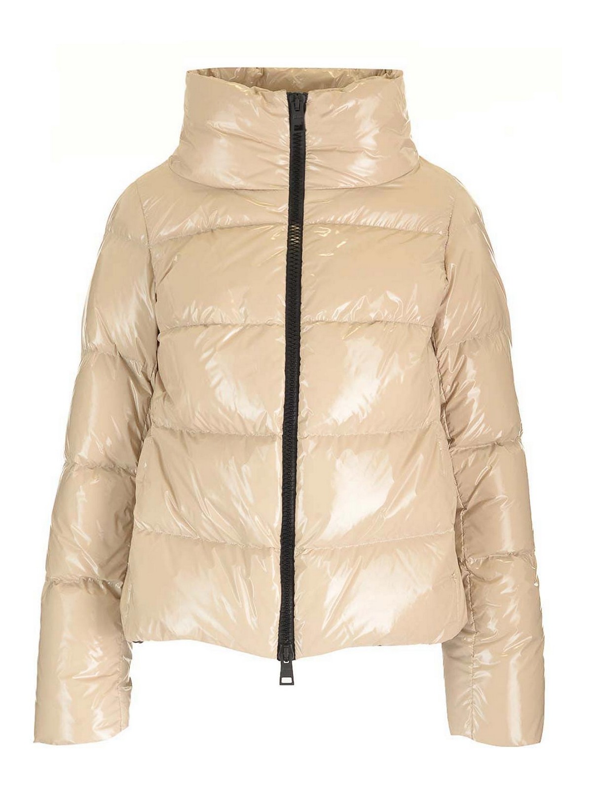 Herno Short Puffer Jacket Coats Beige In Neutral