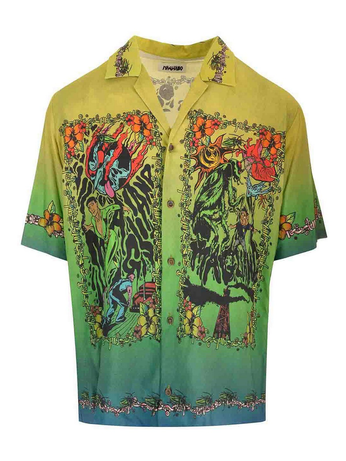 Magliano Graphic Printed Short-sleeved Shirt In Green