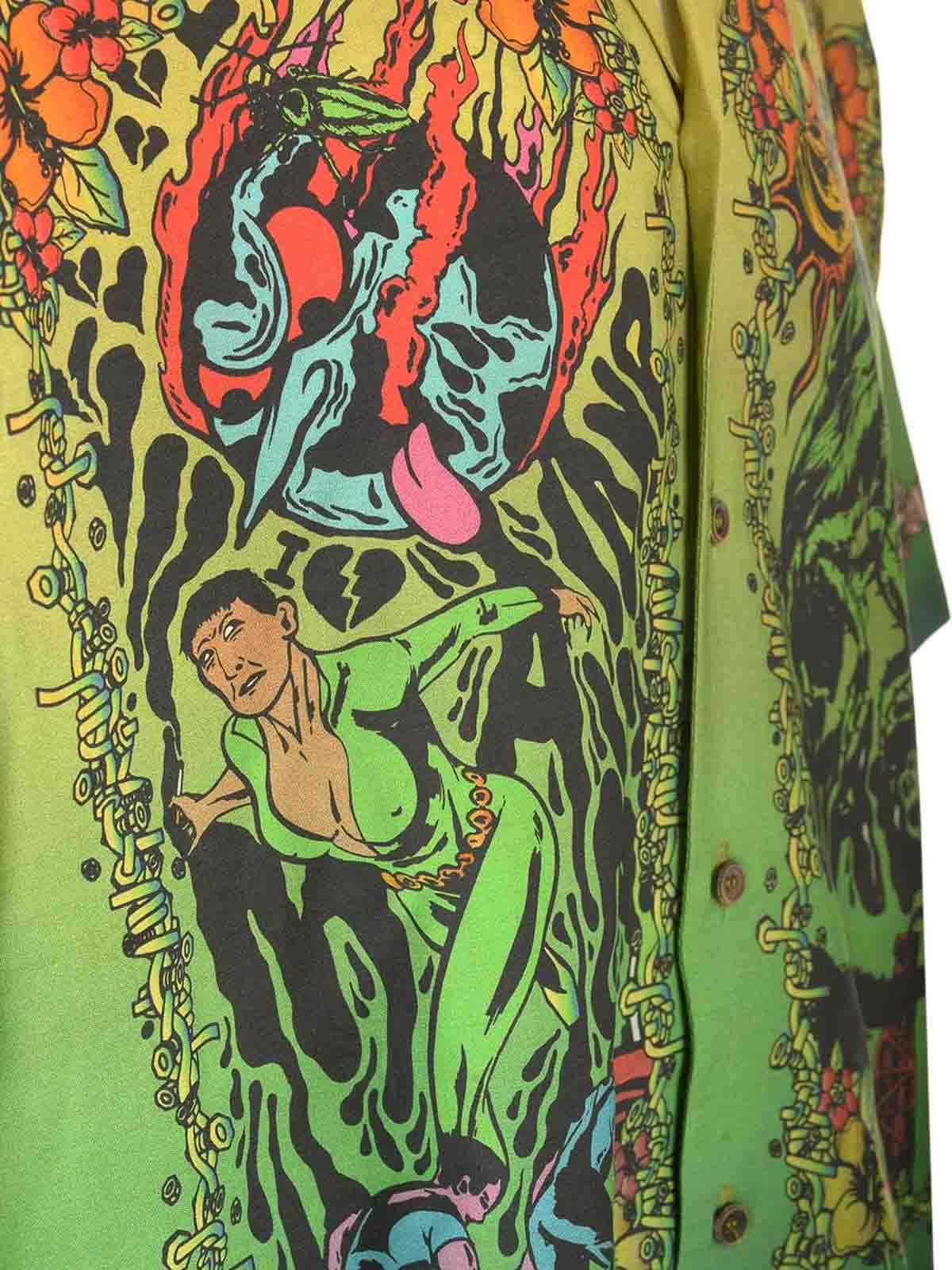 Magliano Graphic Printed Short-sleeved Shirt In Green
