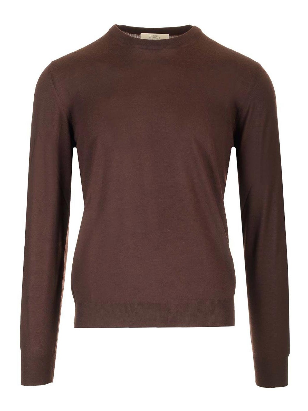 Mauro Ottaviani Crewneck Sweater In Wish Wool Knitwear Brown In Brown