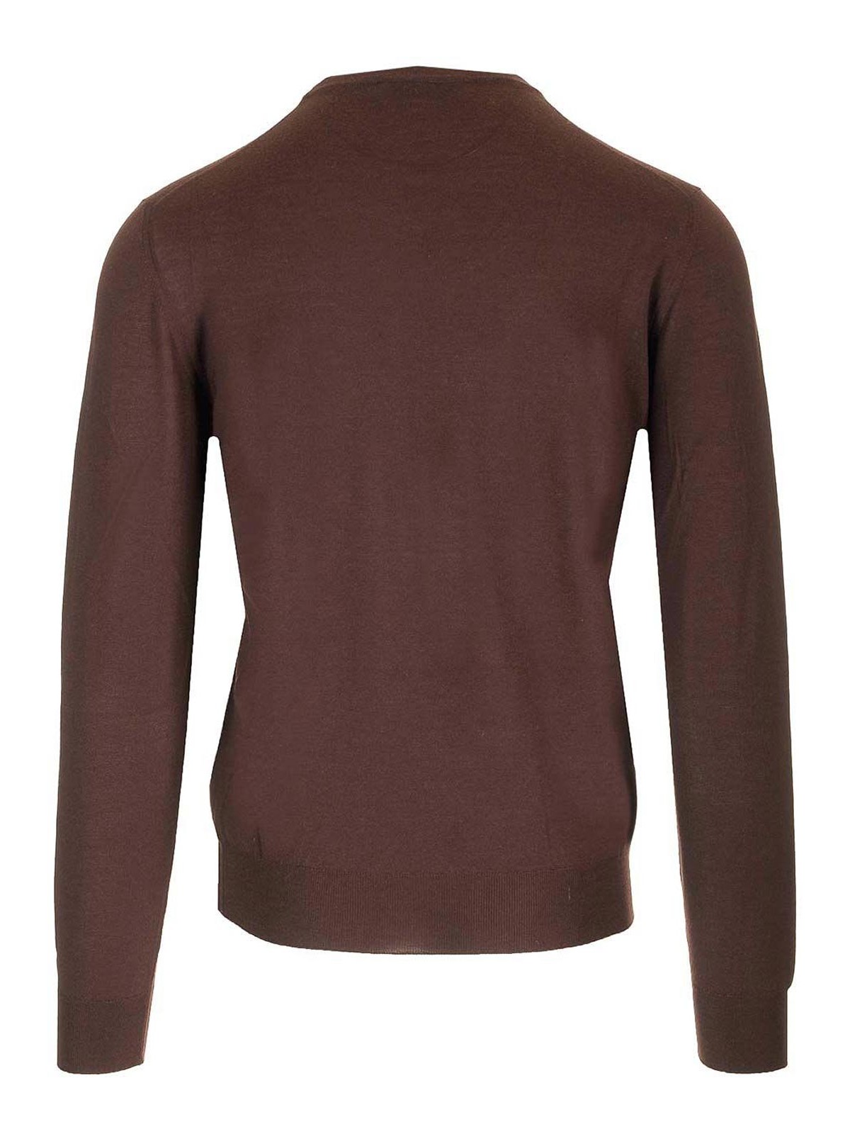 Mauro Ottaviani Crewneck Sweater In Wish Wool Knitwear Brown In Brown