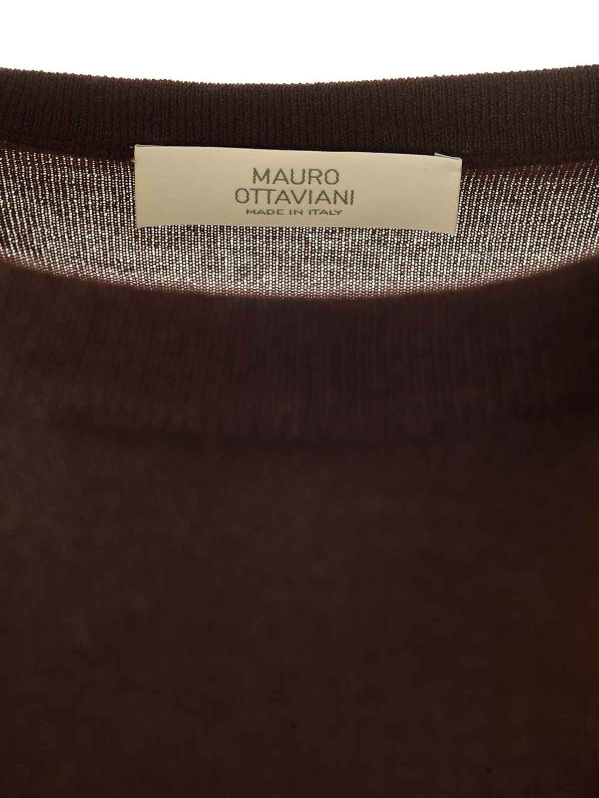Mauro Ottaviani Crewneck Sweater In Wish Wool Knitwear Brown In Brown