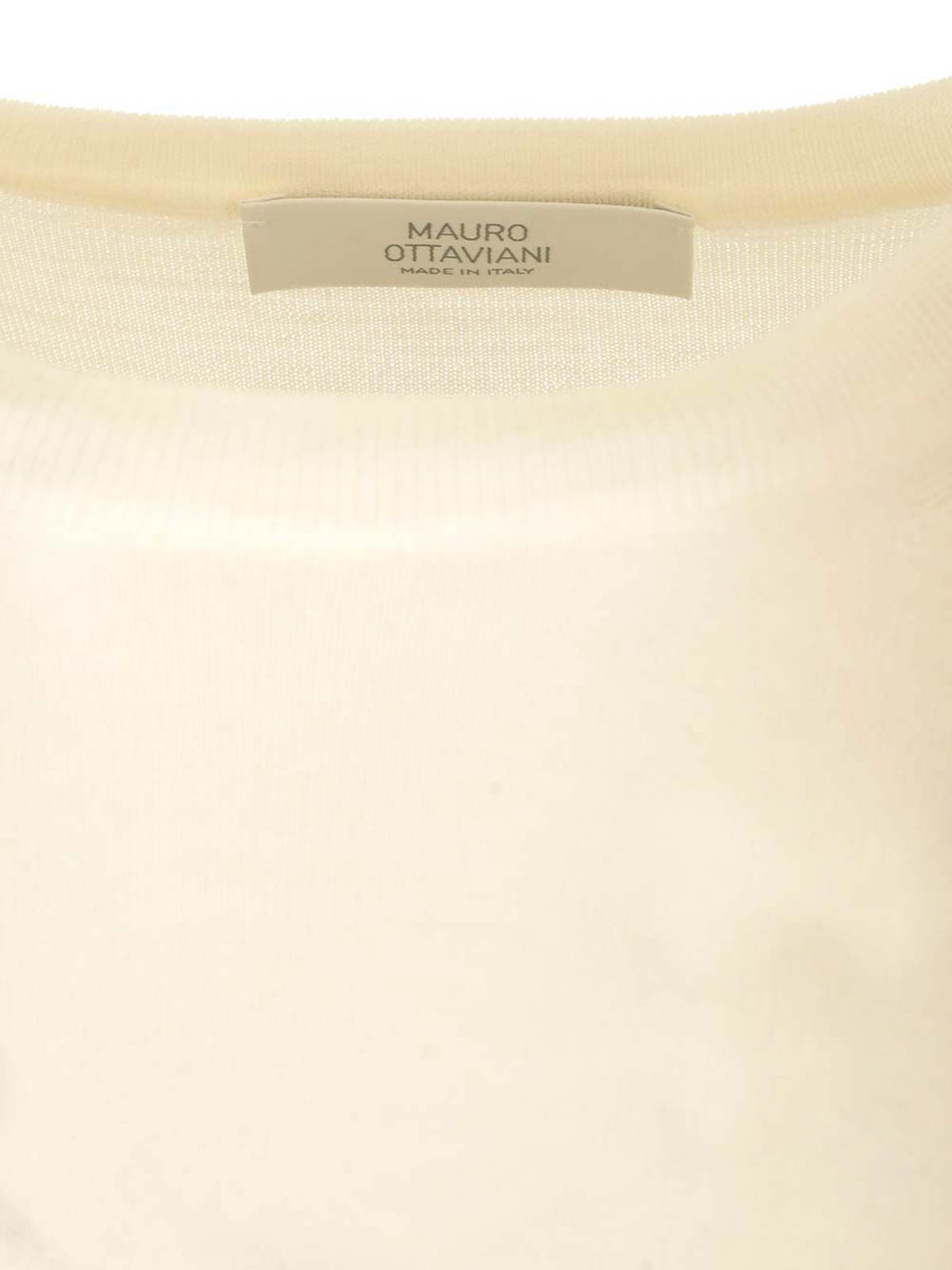 Mauro Ottaviani Crewneck Sweater In Wish Wool Knitwear White In White