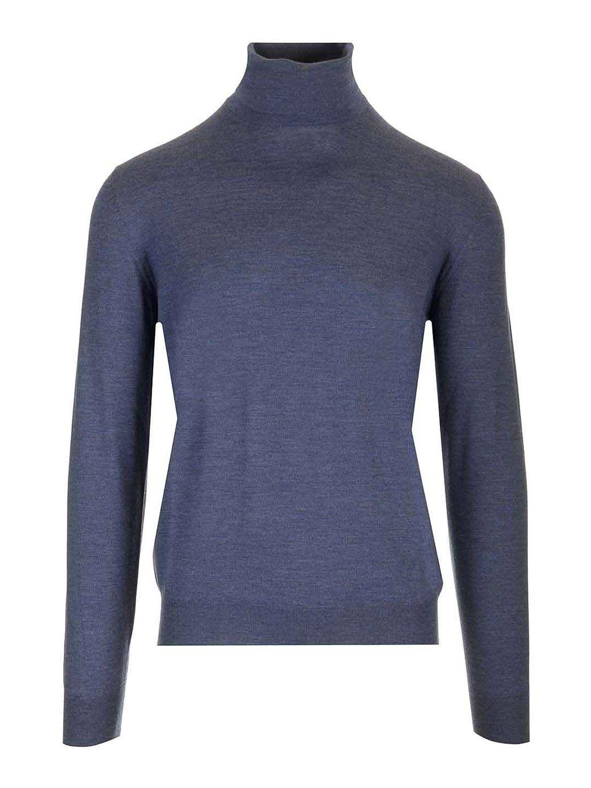 Mauro Ottaviani Wool Turtleneck Wish Knitwear Blue In Blue