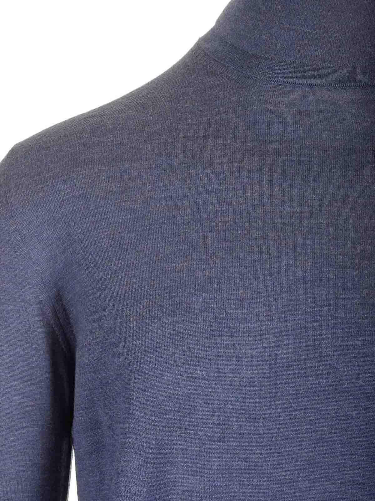 Mauro Ottaviani Wool Turtleneck Wish Knitwear Blue In Blue