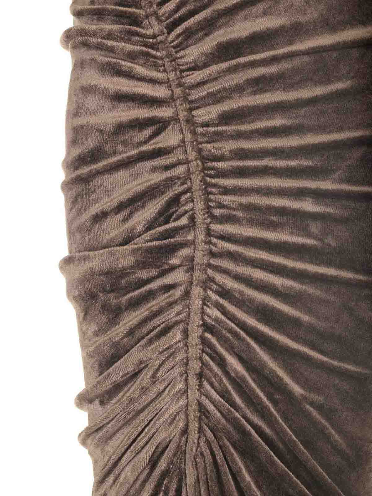 Rick Owens Svita Midi Skirt In Brown