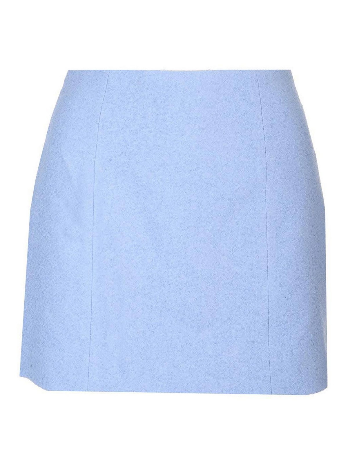 Patou Stretch Tweed Mini Skirt In Blue