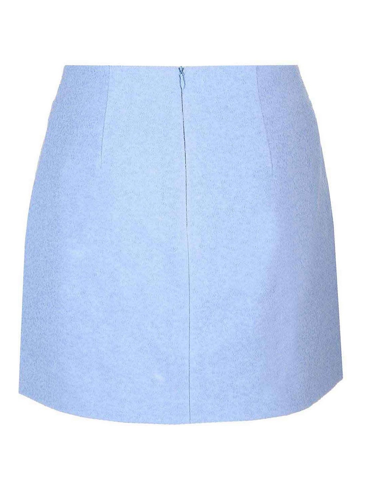 Patou Stretch Tweed Mini Skirt In Blue