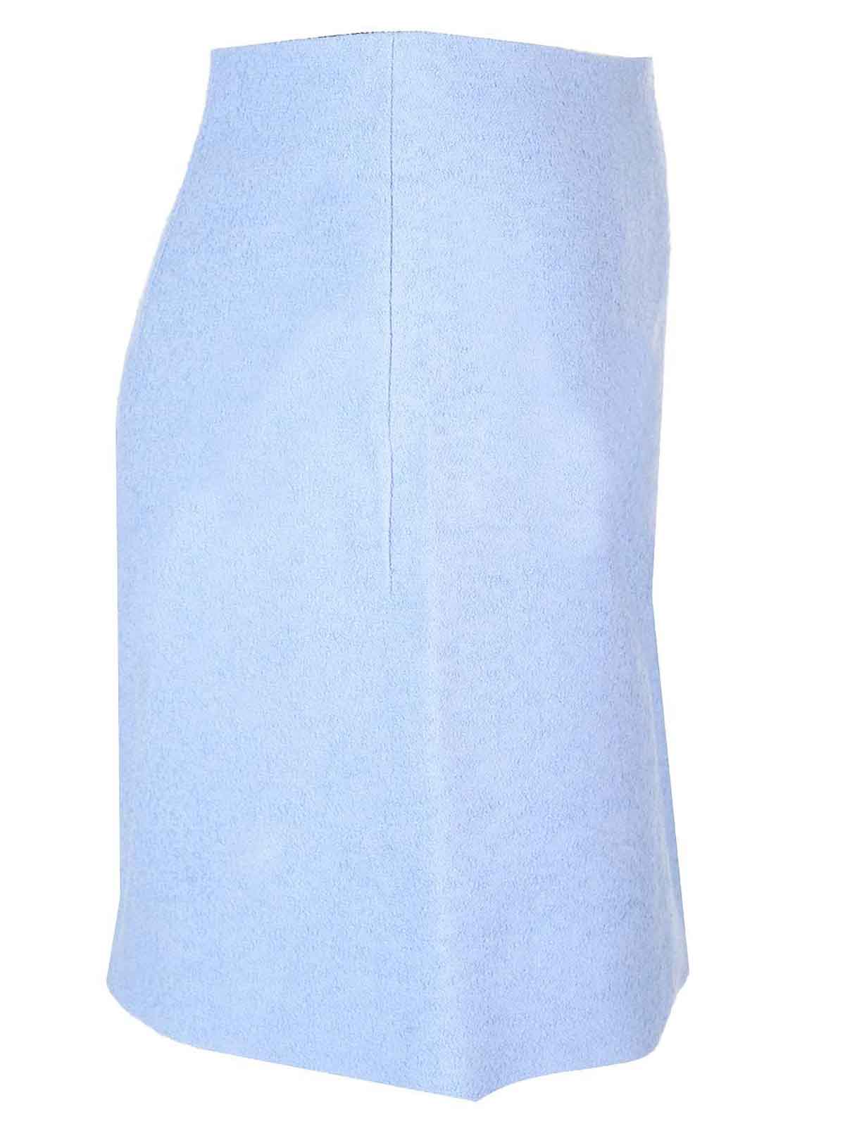 Patou Stretch Tweed Mini Skirt In Blue