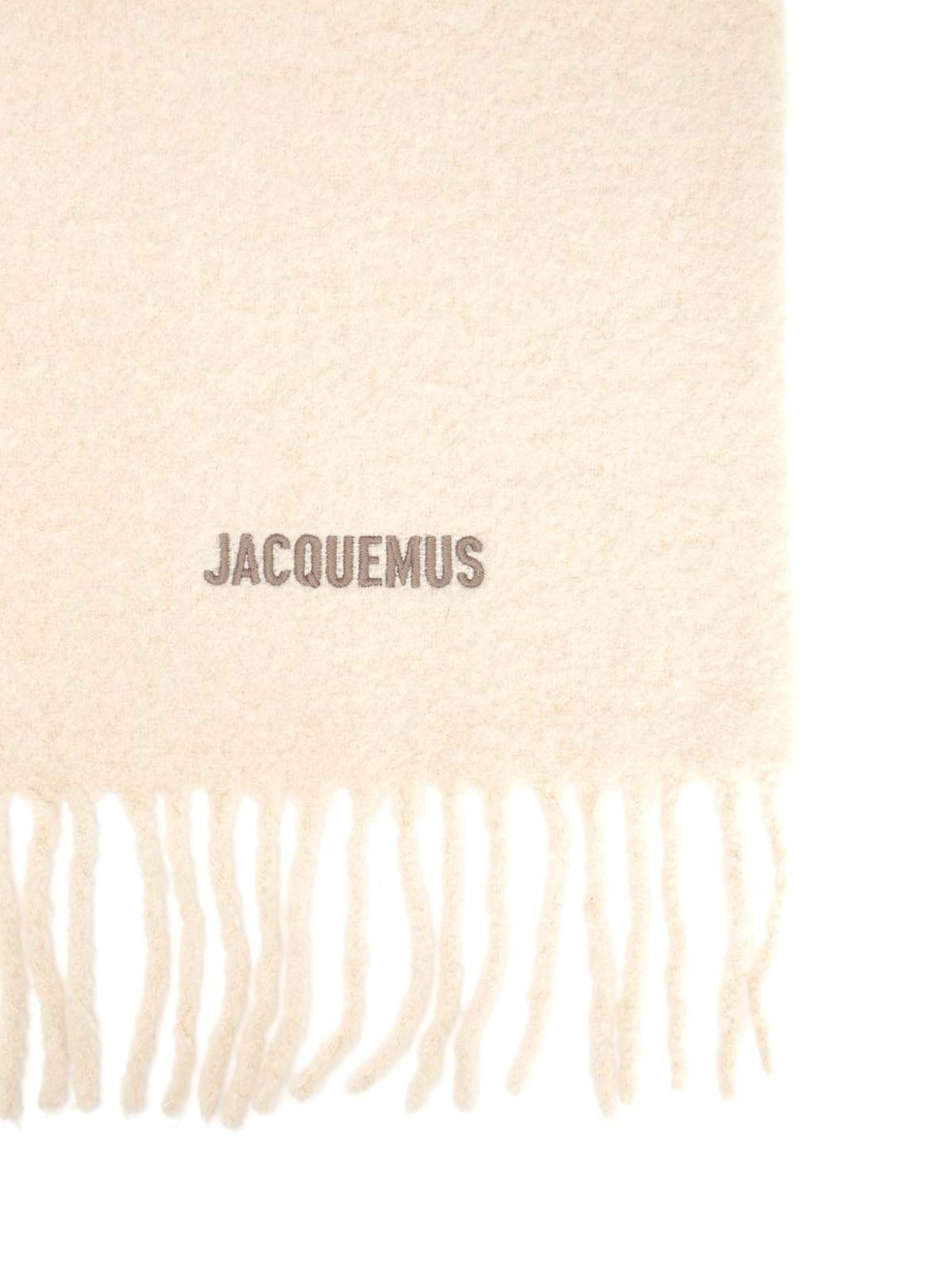 Jacquemus Alpaca Wool Scarf In Sand