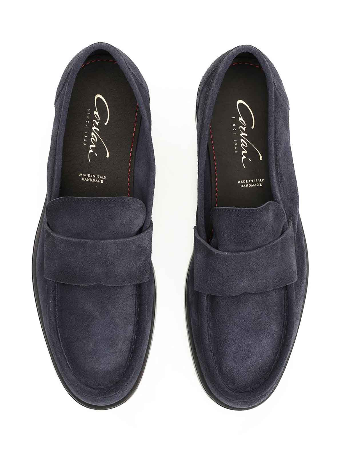 Corvari Suede Moccasin In Blue