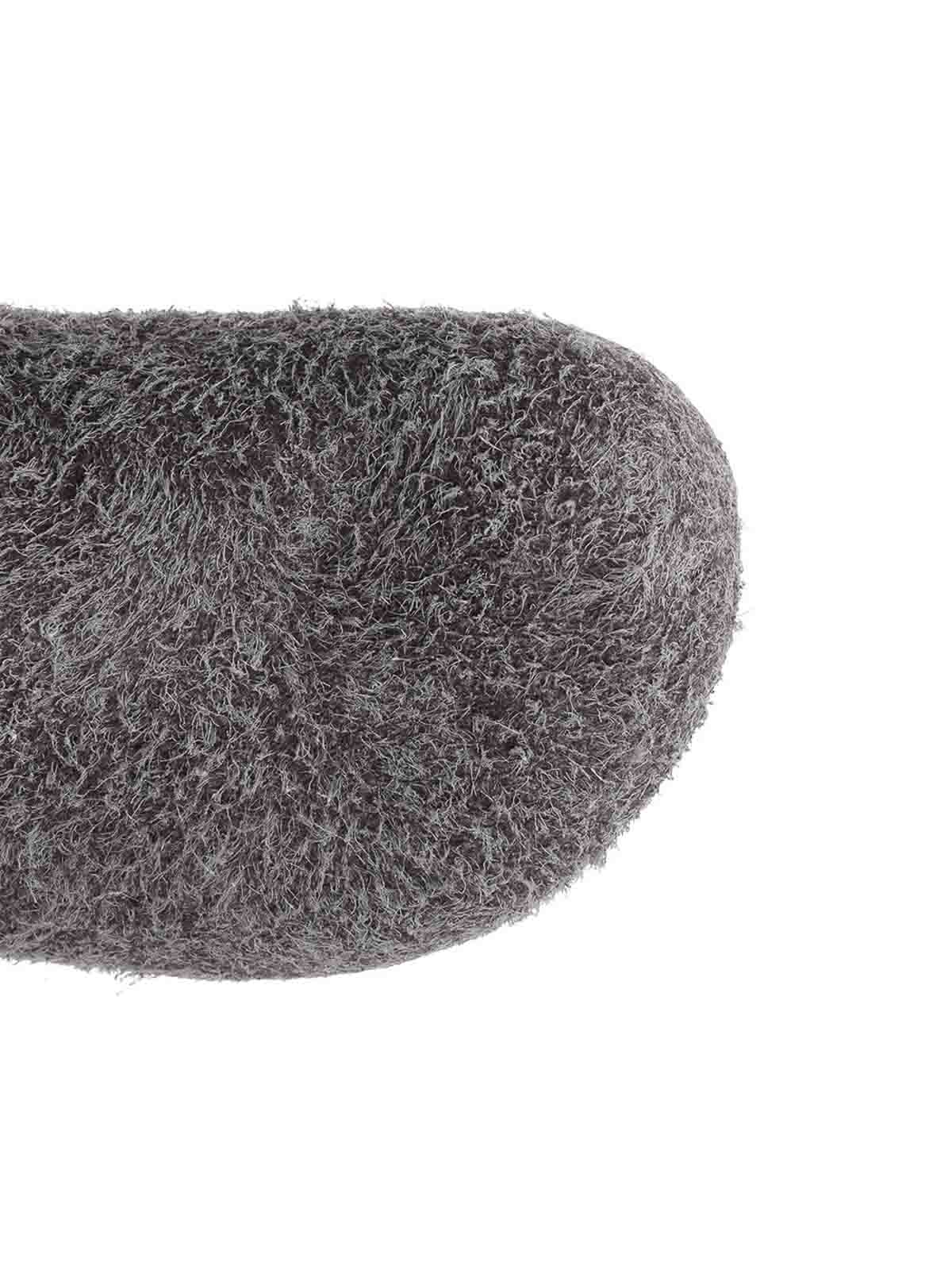 Loewe Buckle Detail Open Back Textured Finish Slippers In Gray