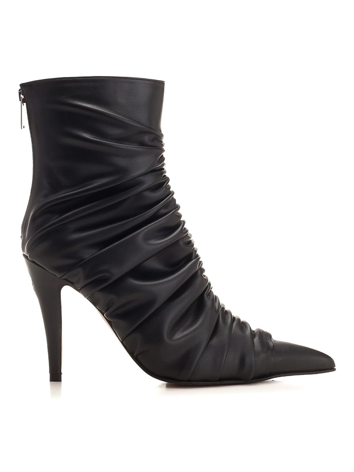 Alexander Mcqueen Birdee 105 Ruched Ankle Boots In Black
