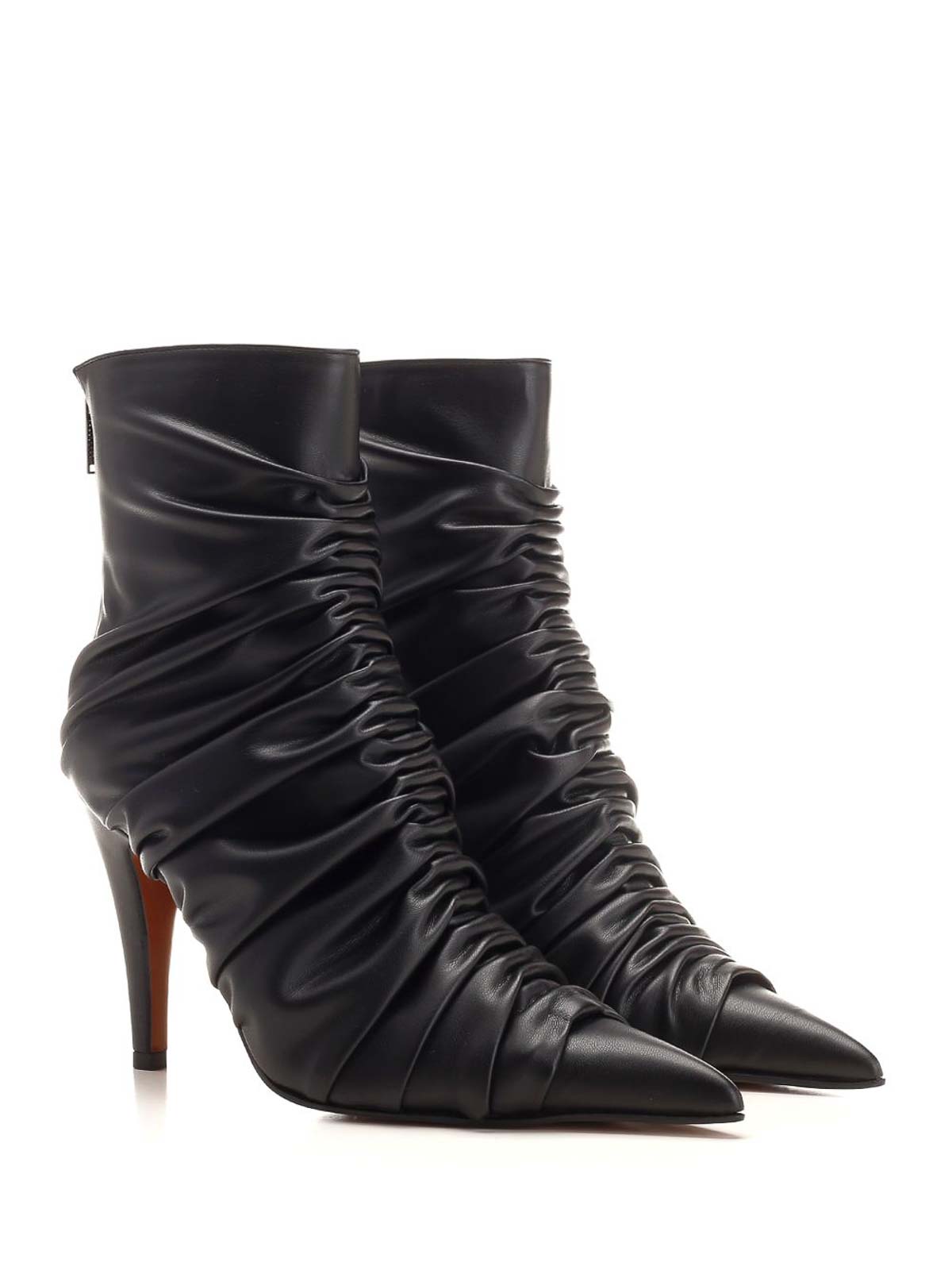 Alexander Mcqueen Birdee 105 Ruched Ankle Boots In Black