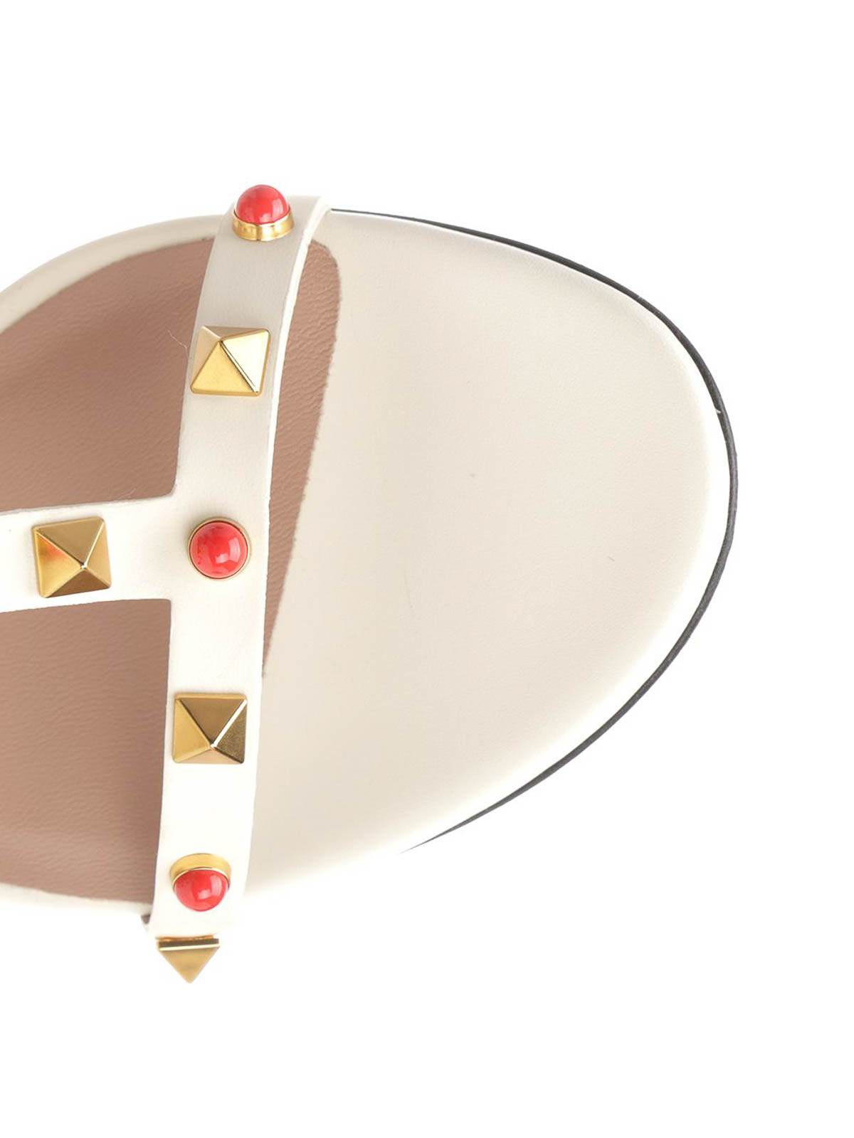 Valentino Rockstud T. 60 Block Heel Sandals In White