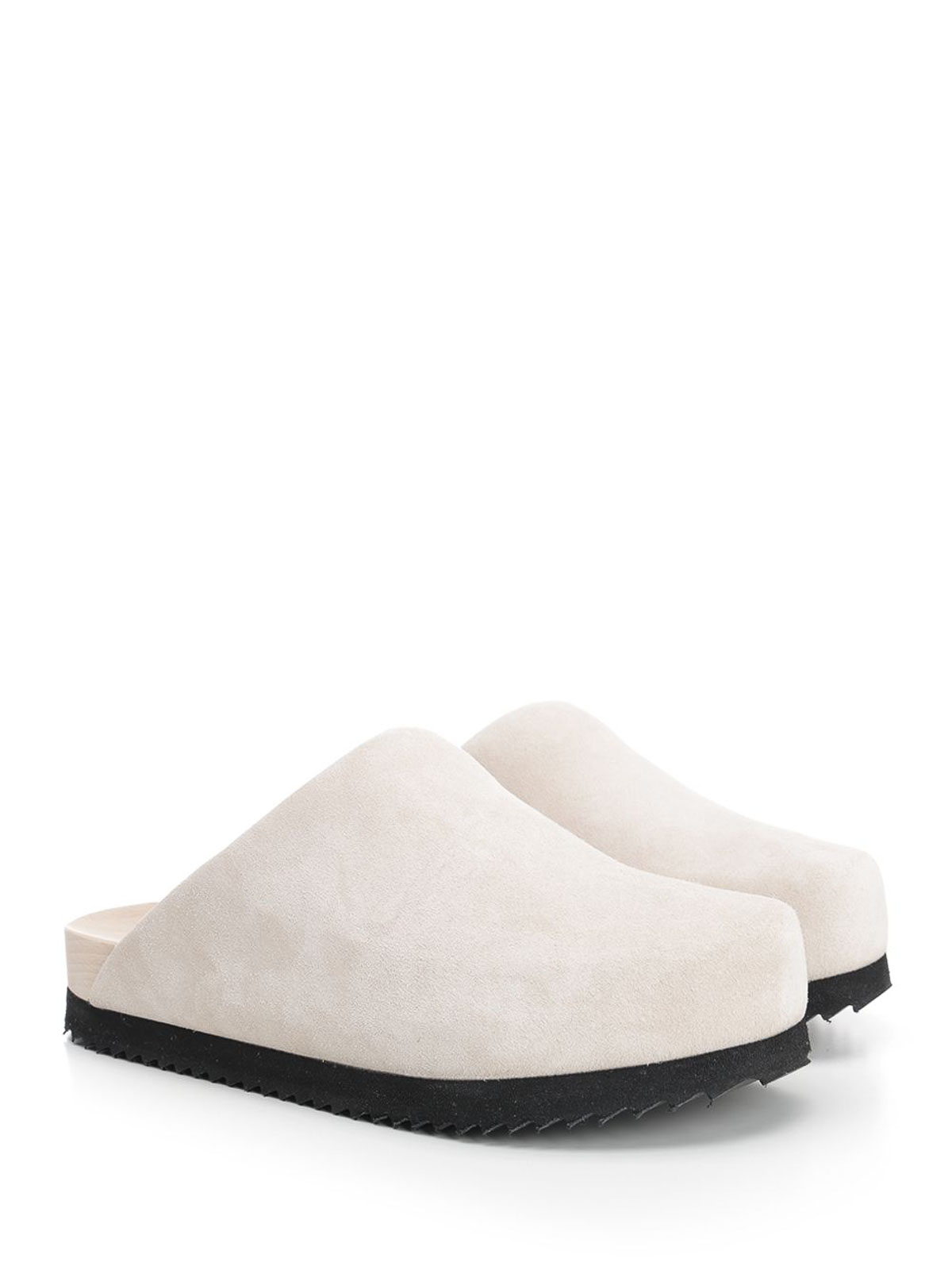 Wud Suede Clogs In Neutral