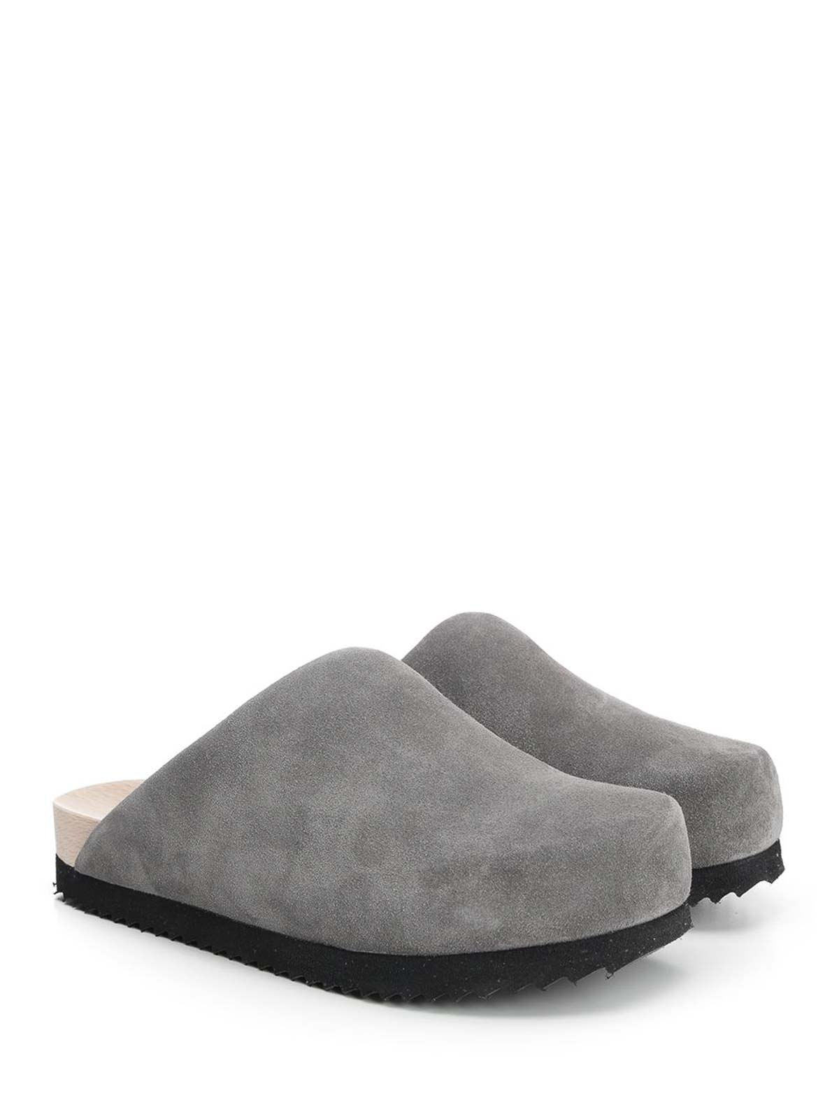 Wud Suede Clogs In Gold