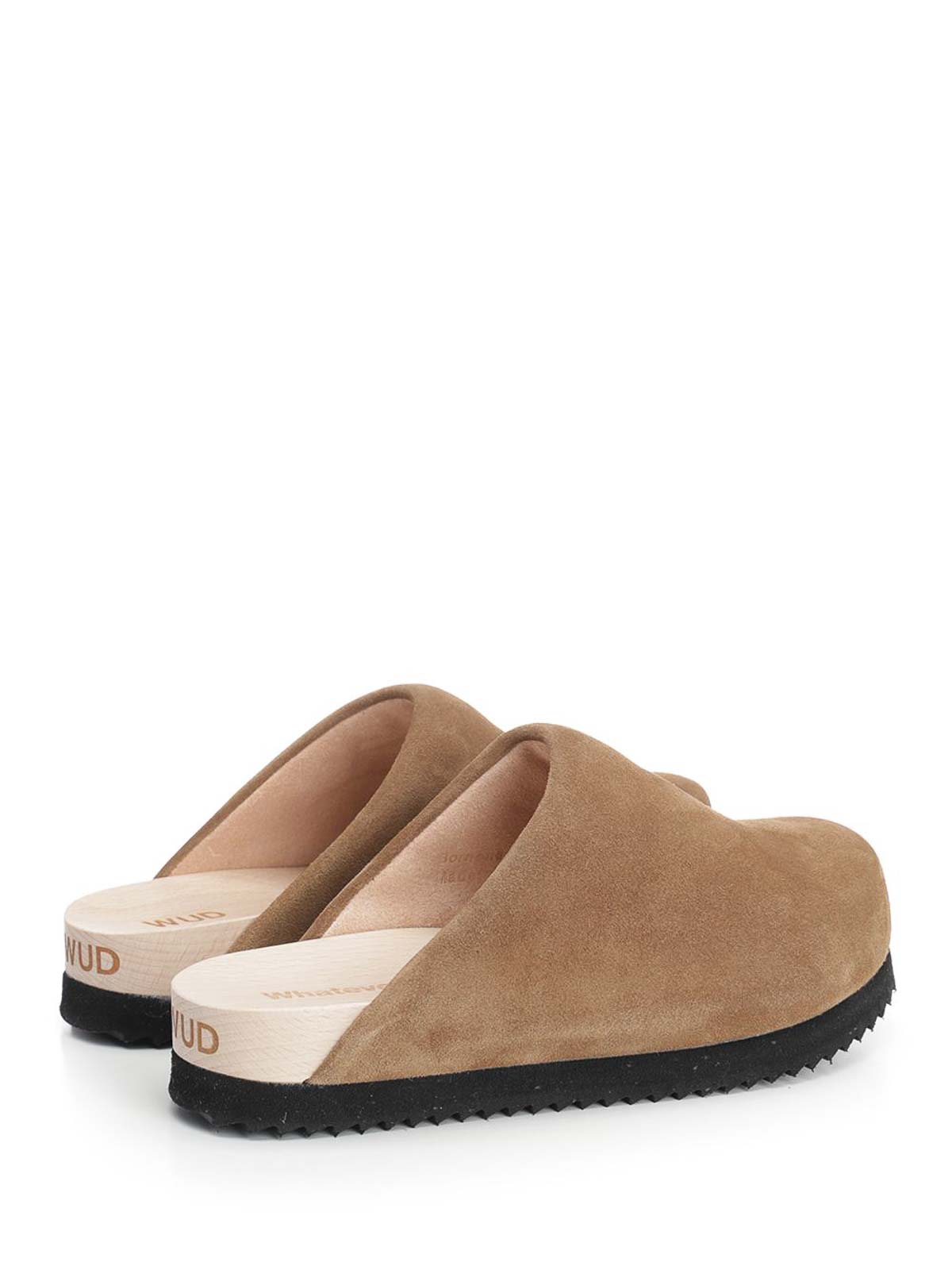 Wud Suede Clogs In Brown