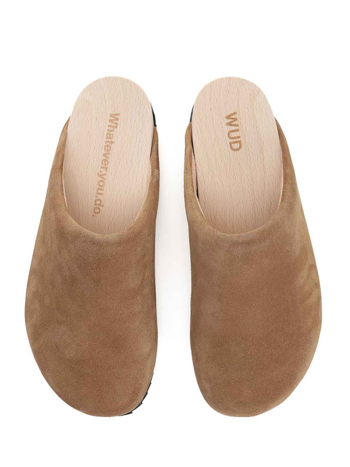 Wud Suede Clogs In Brown