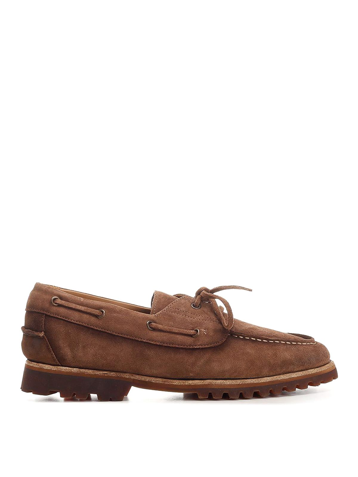 Corvari Suede Boat Shoes In Brown