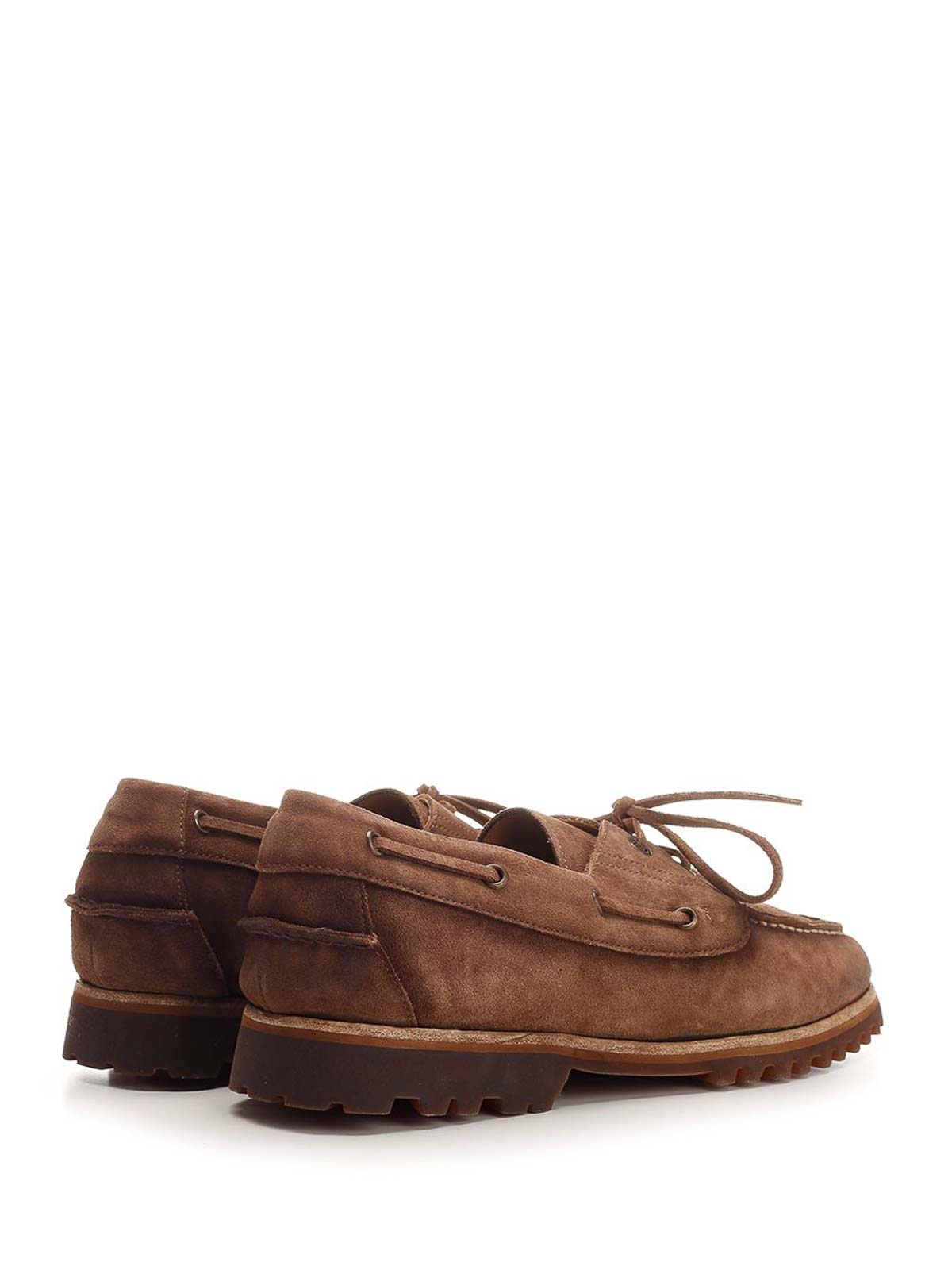 Corvari Suede Boat Shoes In Brown