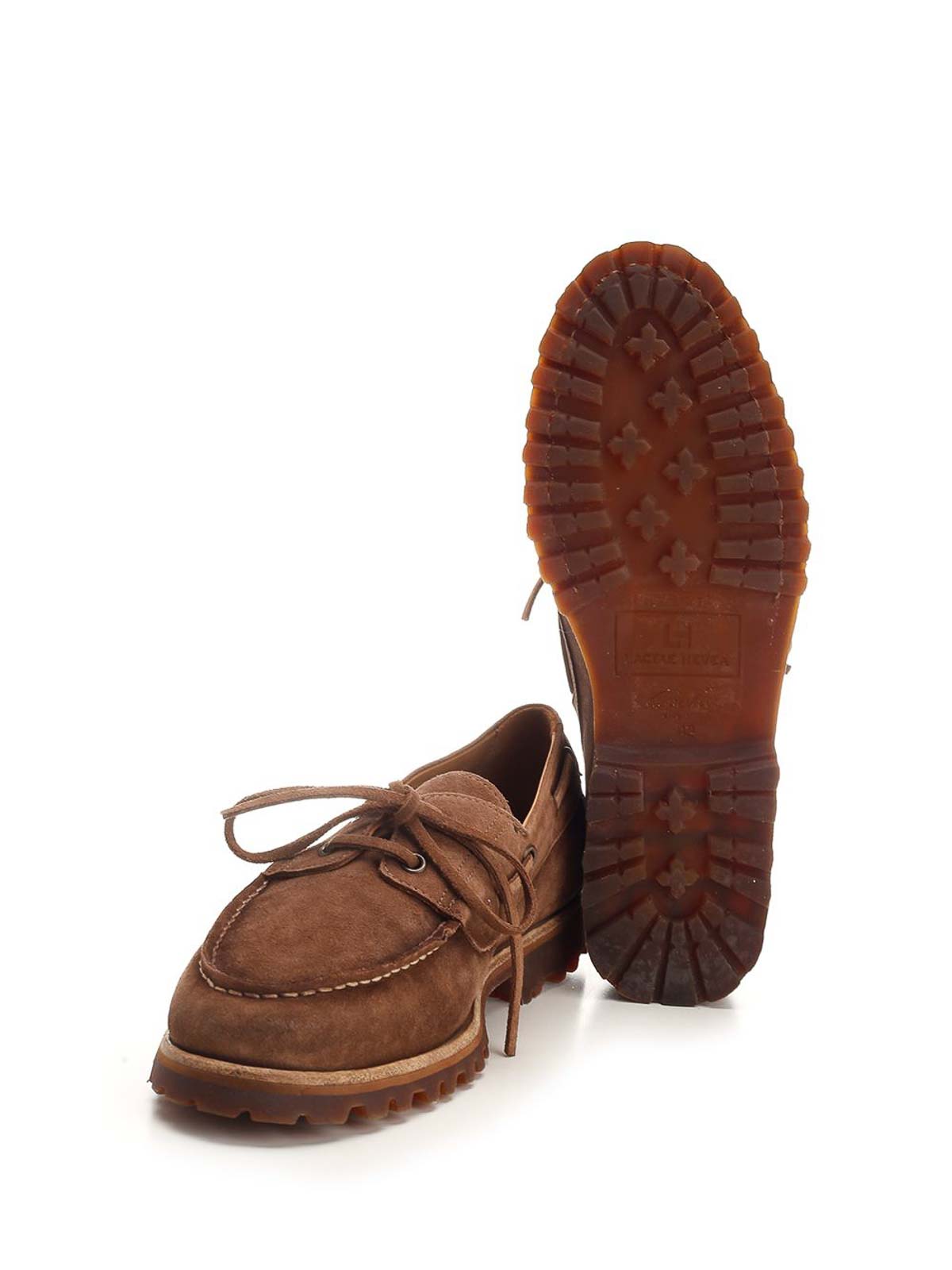 Corvari Suede Boat Shoes In Brown