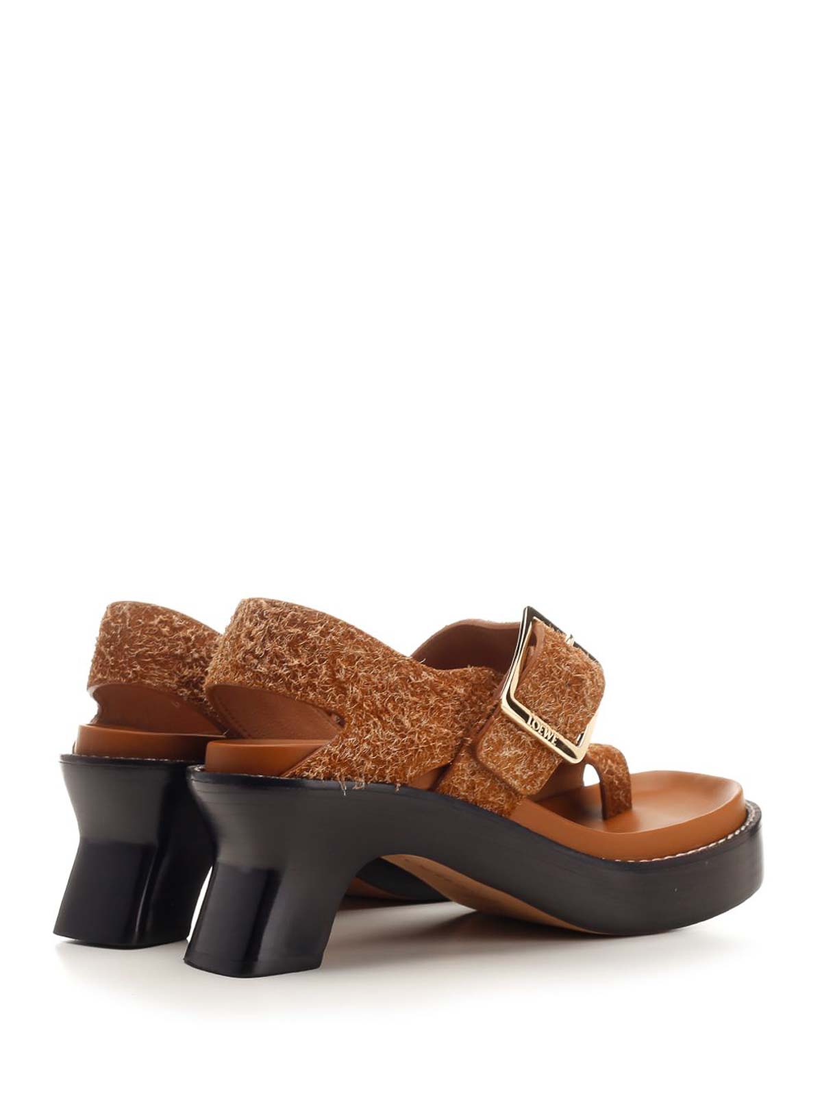 Loewe 70mm Ease Brushed-suede Sandals In Brown