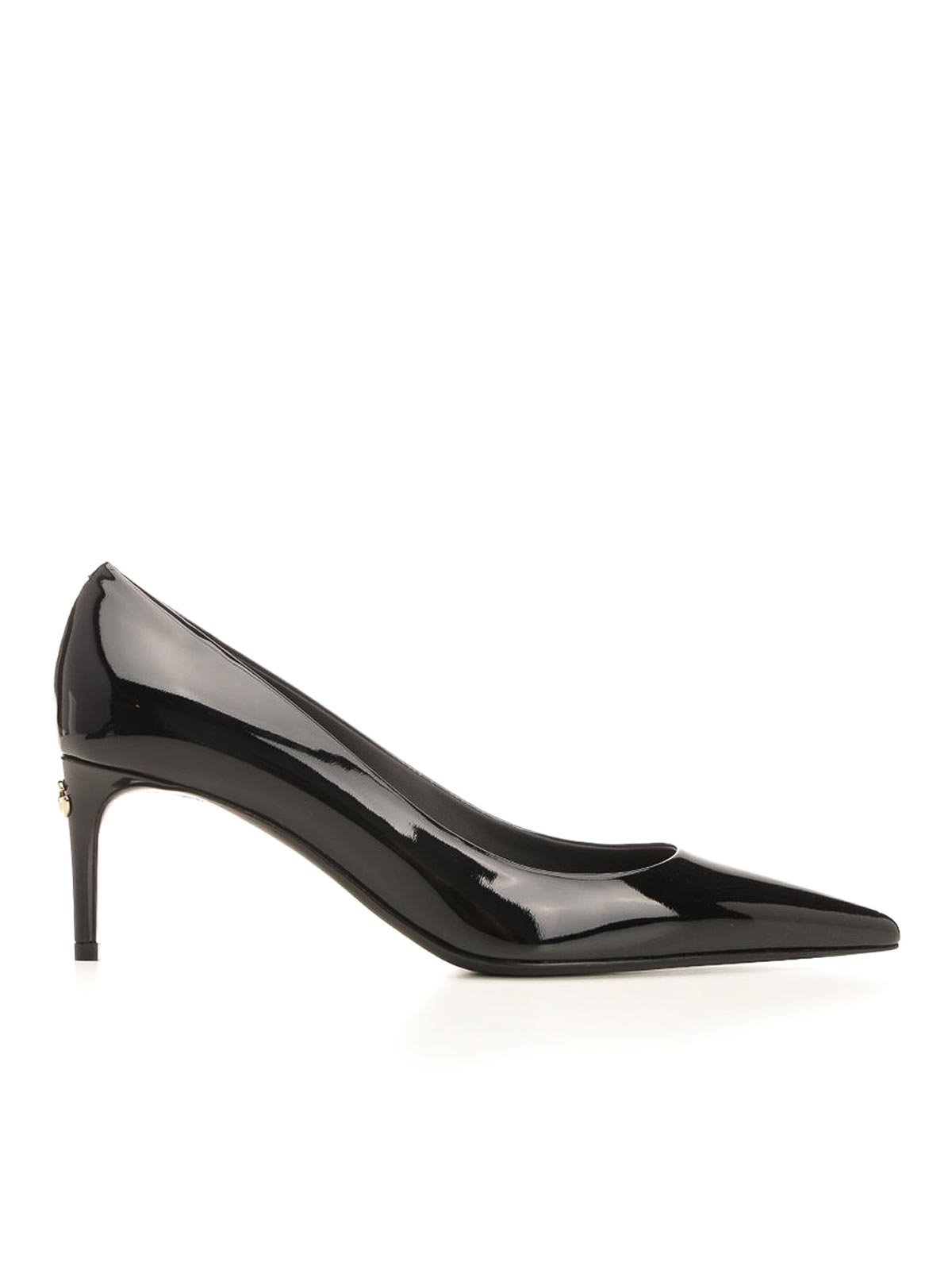 Dolce & Gabbana Patent Leather Dcollet In Black