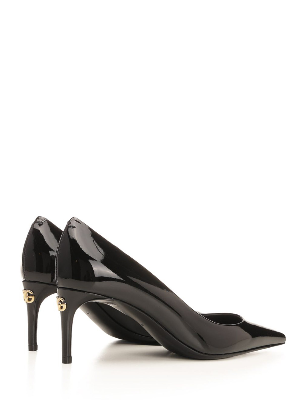 Dolce & Gabbana Patent Leather Dcollet In Black