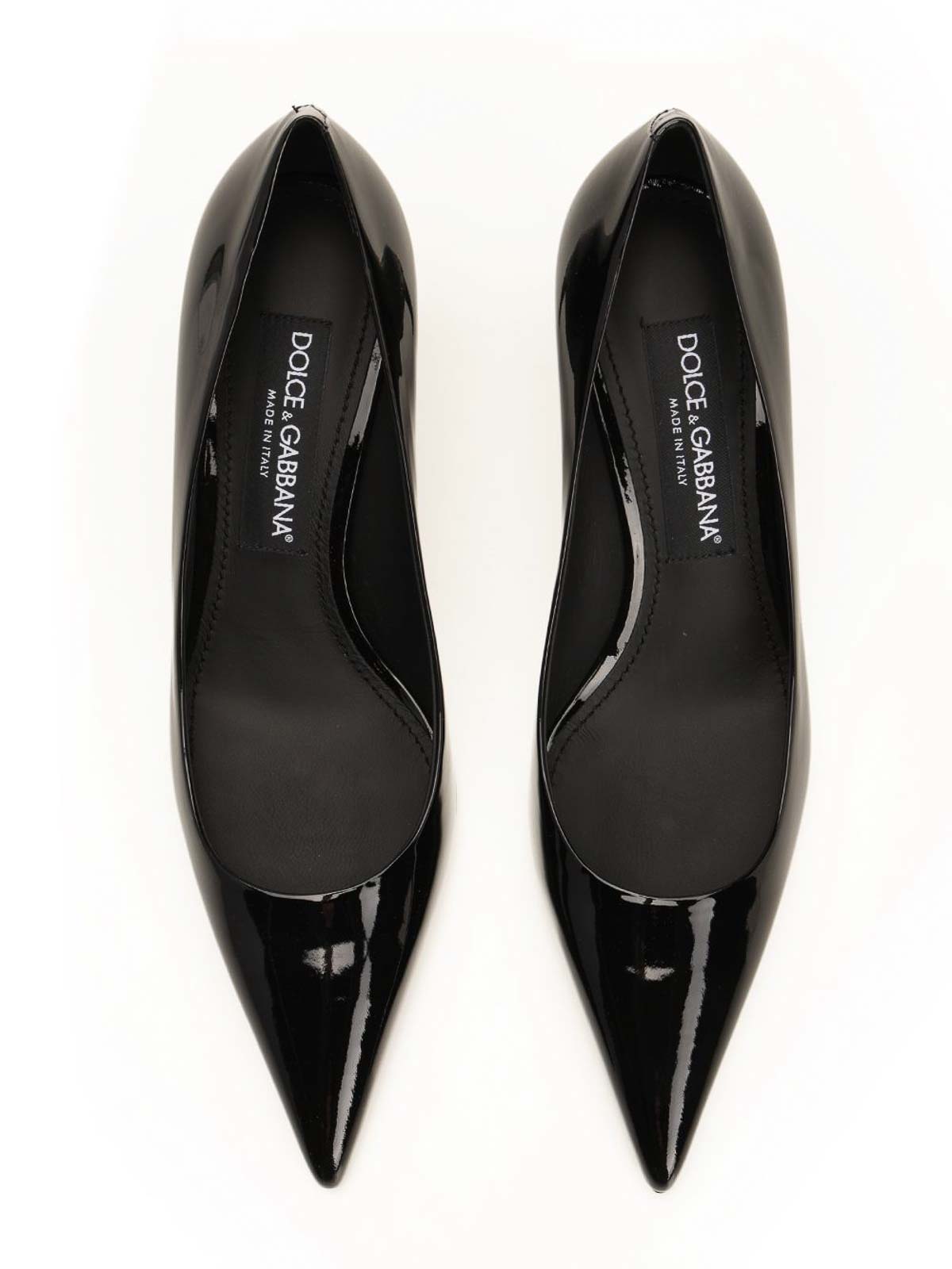 Dolce & Gabbana Patent Leather Dcollet In Black