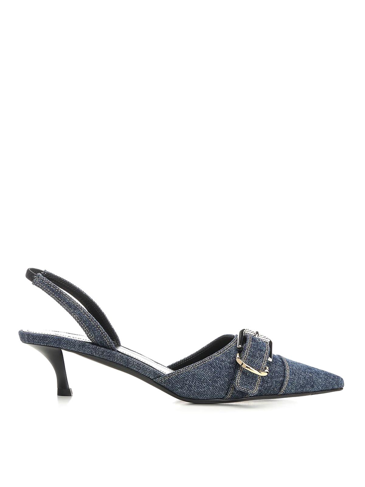 Givenchy Voyou Denim Slingbacks In Blue