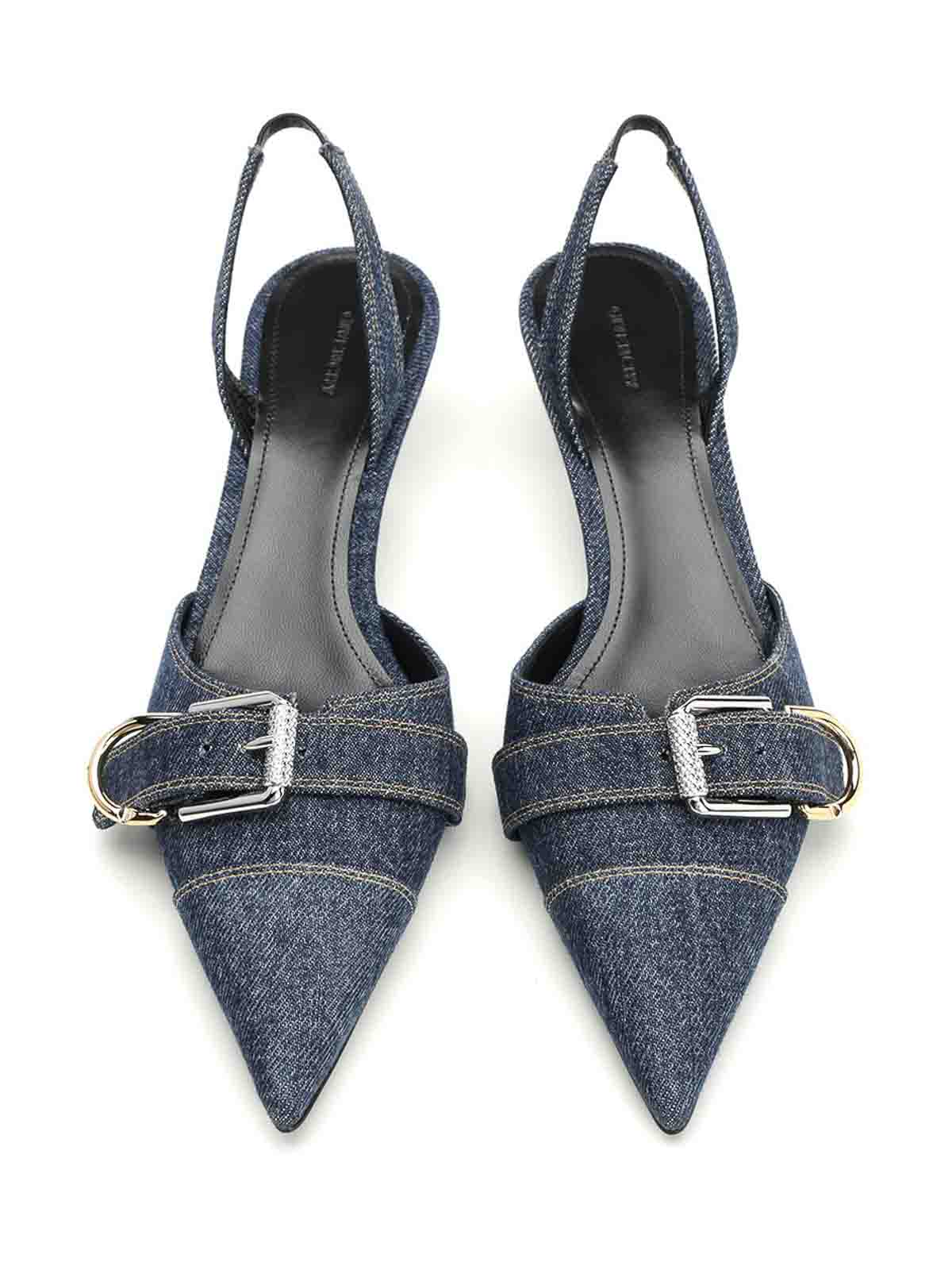 Givenchy Voyou Denim Slingbacks In Blue