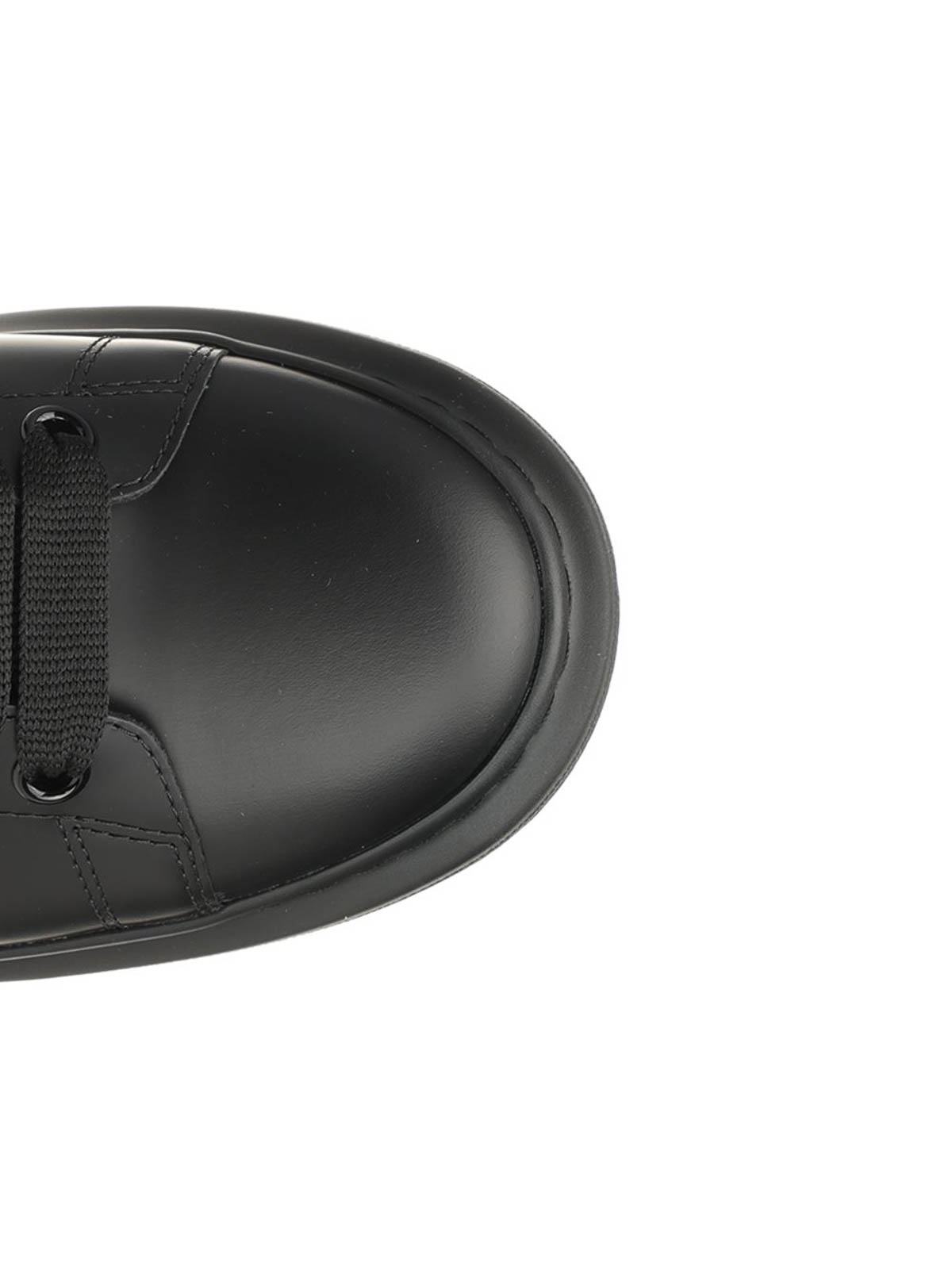 Alexander Mcqueen Oversize Leather Low-top Sneakers In Black